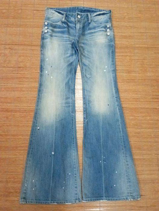 If Six Was Nine Super Flare Japan Painted Low Rise Chocoholic Jeans ...