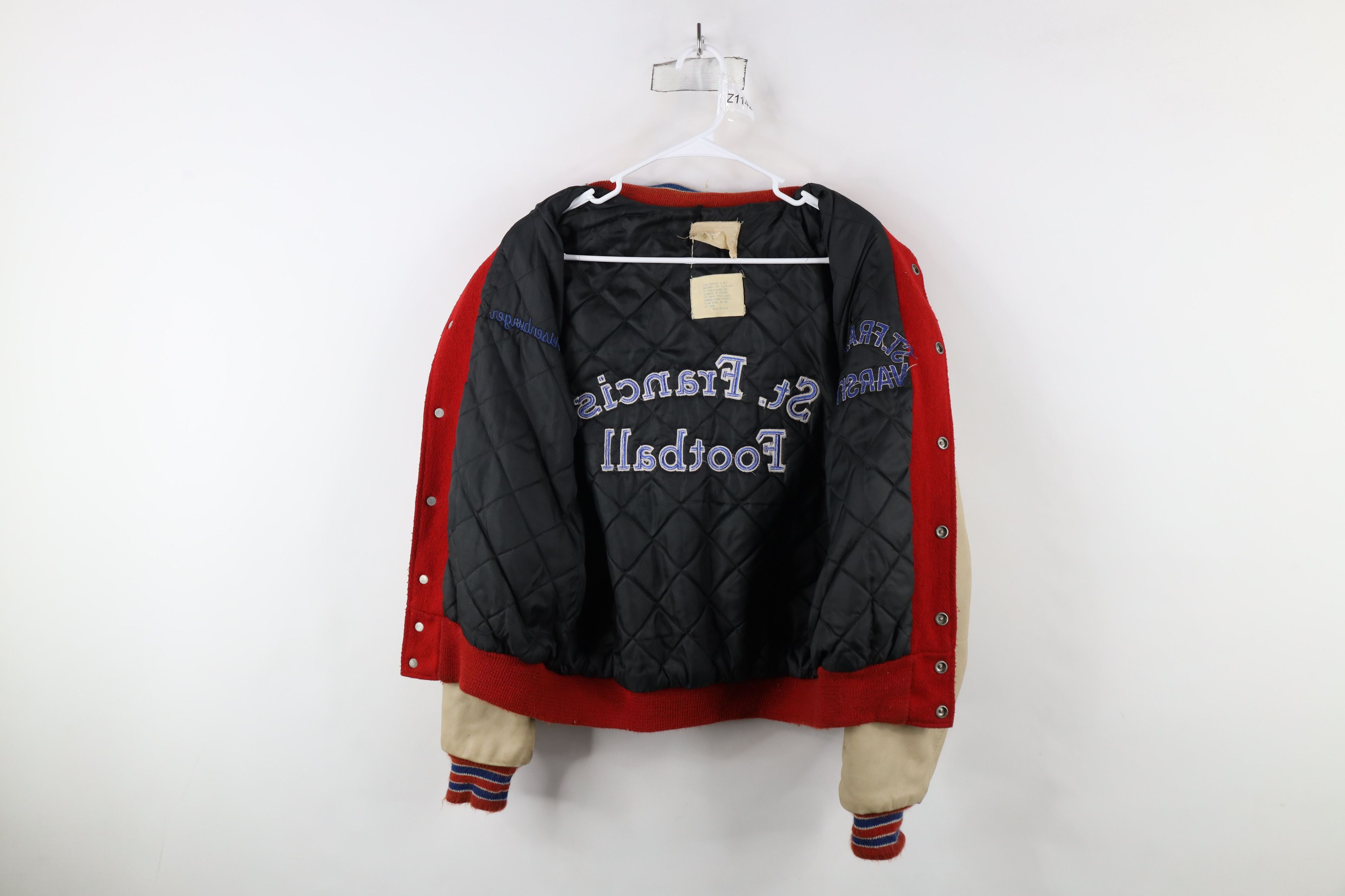 Vintage Vintage 90s Wool Leather St Francis Football Varsity Jacket Size US L / EU 52-54 / 3 - 11 Thumbnail