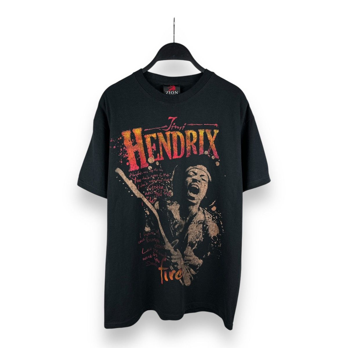 Jimi Hendrix × Vintage × Zion Rootswear Vintage 2009 Jimi Hendrix Fire T-Shirt Zion Tag Size US L / EU 52-54 / 3 - 1 Thumbnail