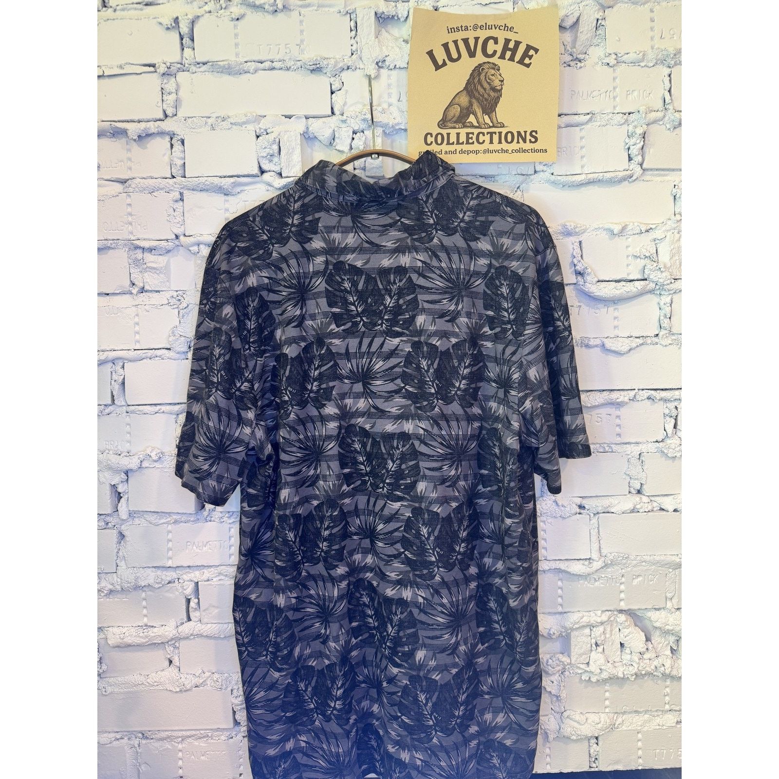 TravisMathew Travis Mathew Polo Large Gray Black Leaf Print Peru Golf Size US L / EU 52-54 / 3 - 2 Thumbnail