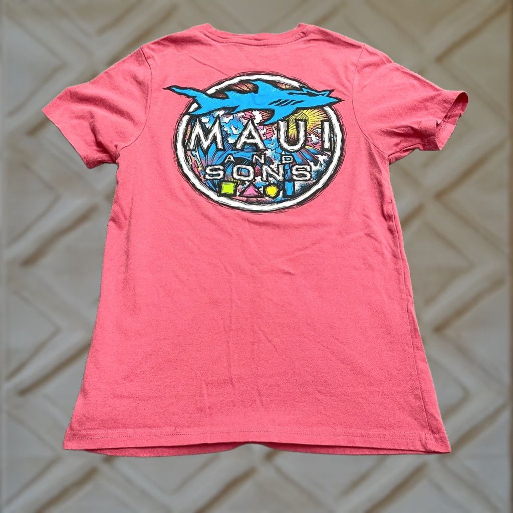 Pinko Maui and Sons T-Shirt Mens Small Pink Crew Neck Short Sleeve Graphic 90s Vintage Tee Size US S / EU 44-46 / 1 - 1 Thumbnail