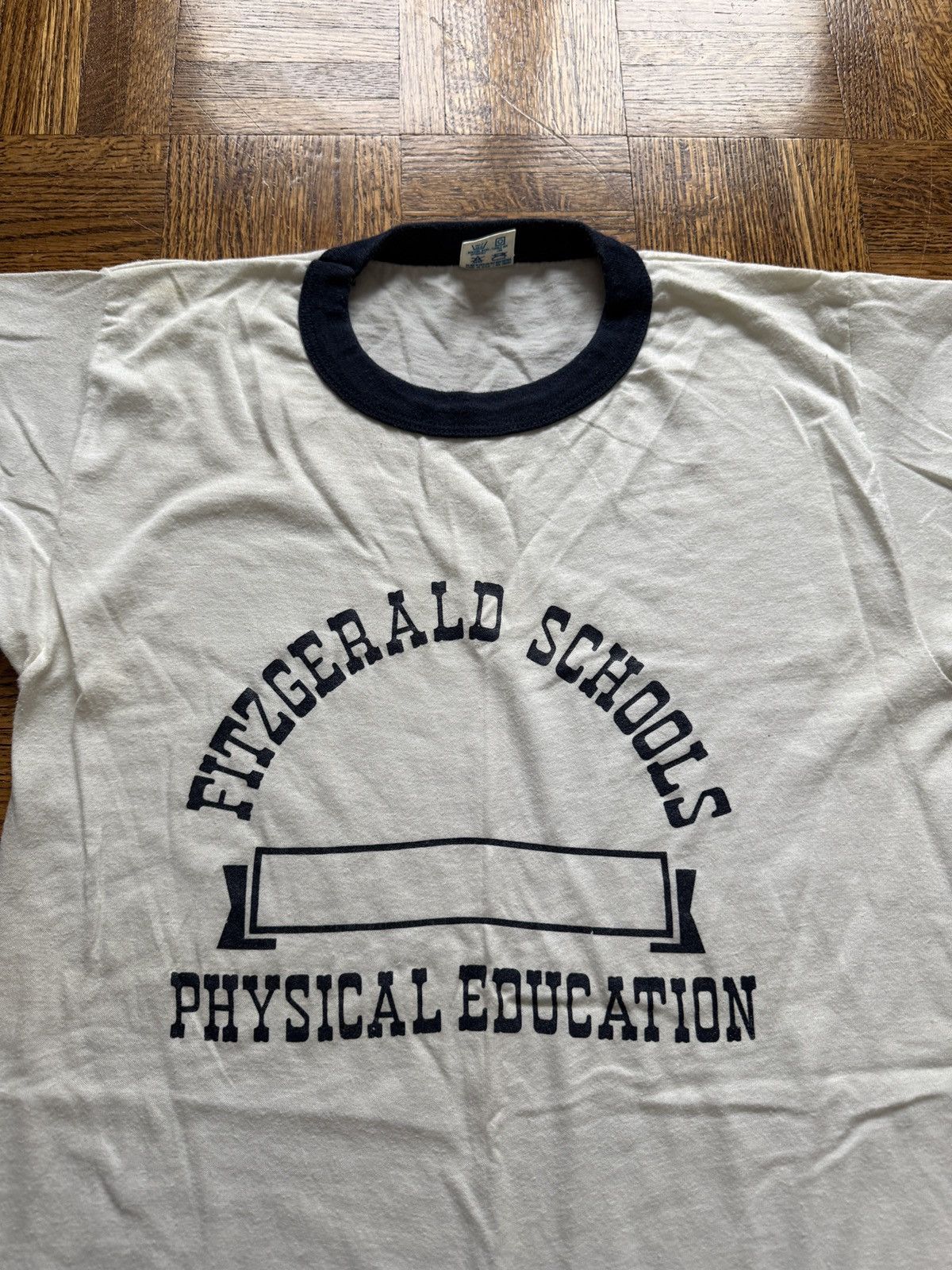 Champion Vintage 80s Fitzgerald Schools Physical Education Ringer Tee Size US M / EU 48-50 / 2 - 2 Thumbnail