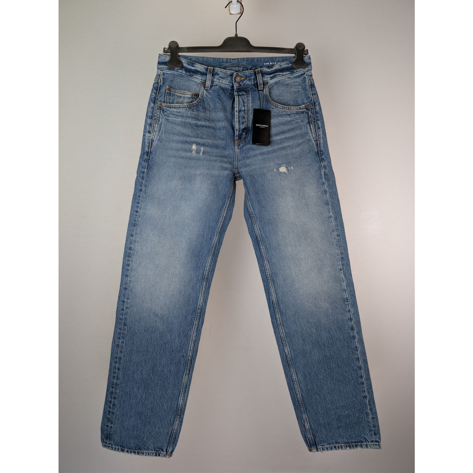 Saint Laurent Paris o1rshd1 Long Extreme Baggy Globe Sky Denim Jeans in Blue Size US 34 / EU 50 - 1 Thumbnail