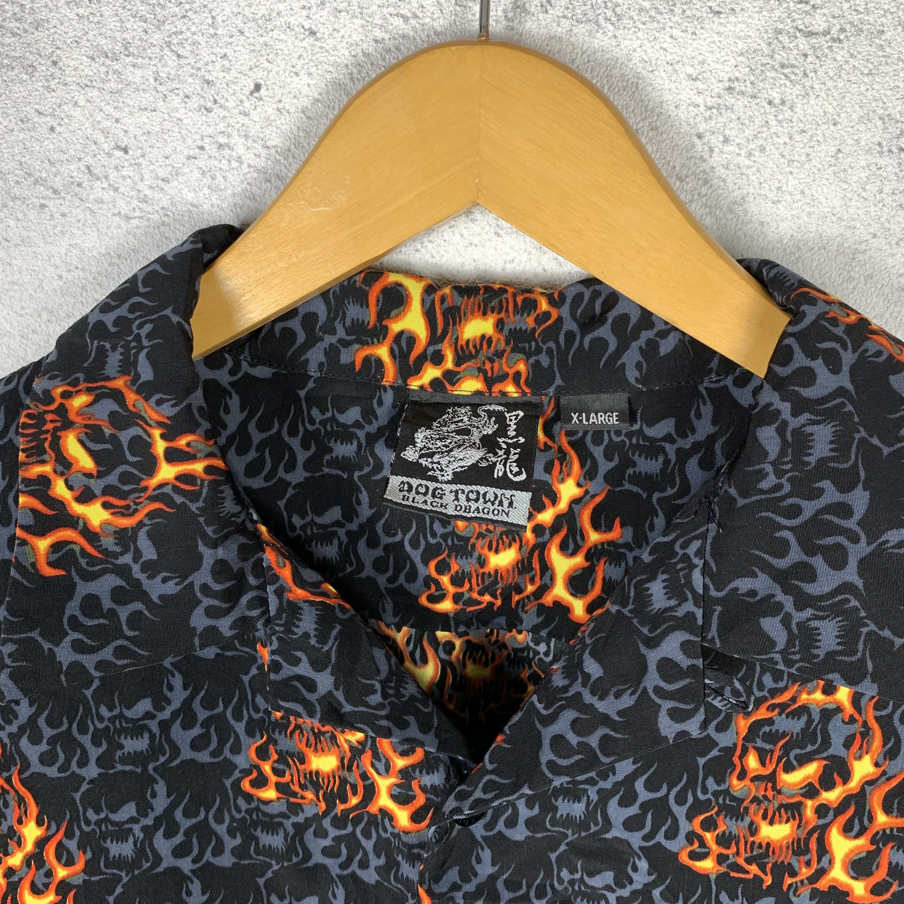 Dogtown Vintage Dogtown Fire Flame Skull Shirt Button Up Size US XL / EU 56 / 4 - 5 Thumbnail