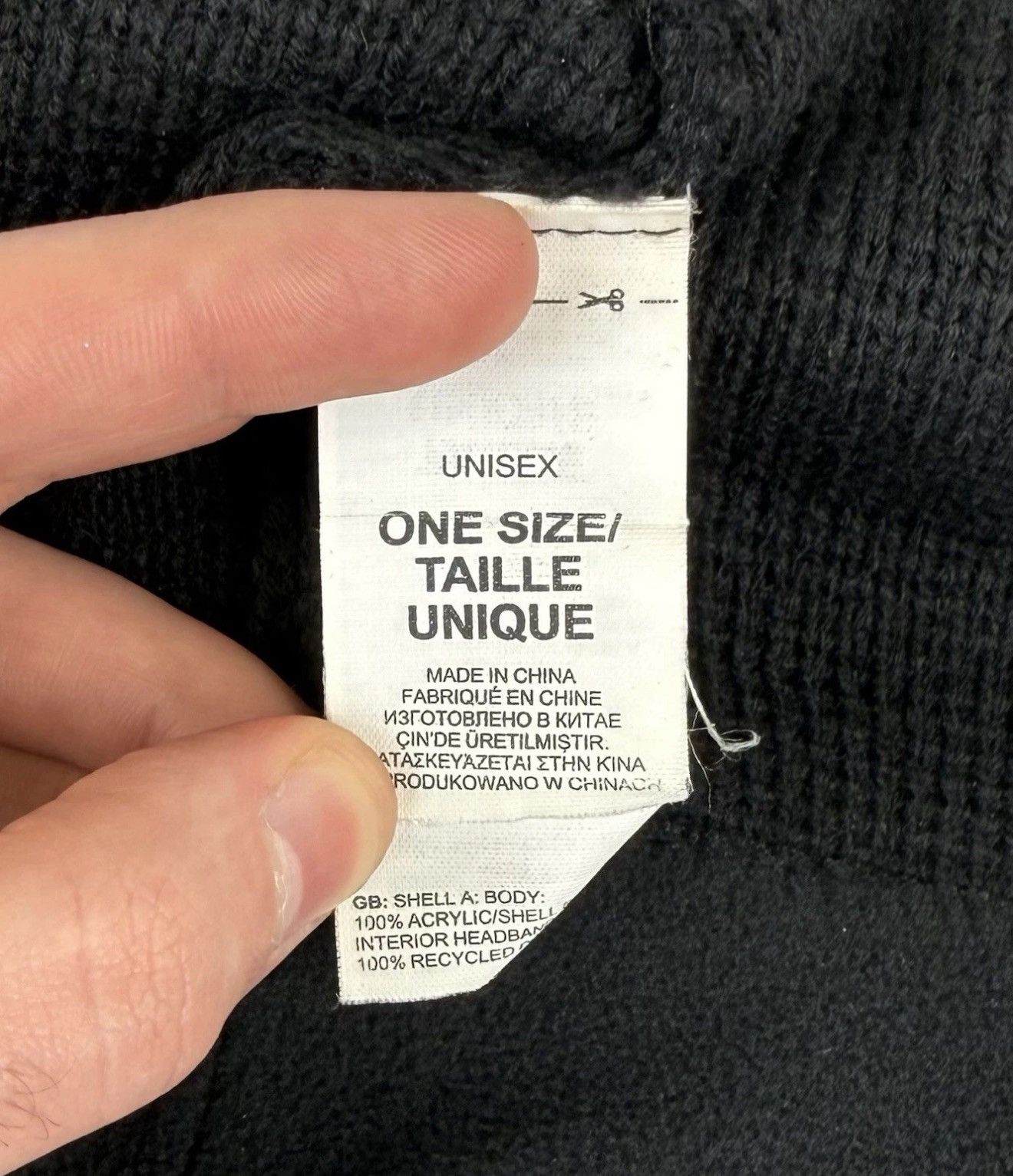 The North Face The North Face Black Knit Beanie Hat Logo One Size Fleece Size ONE SIZE - 6 Thumbnail