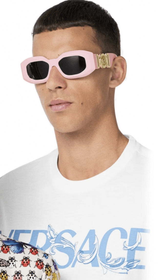 image of New Versace Ve4425U - 544087 Biggie Medusa Sunglasses in Pink, Men's