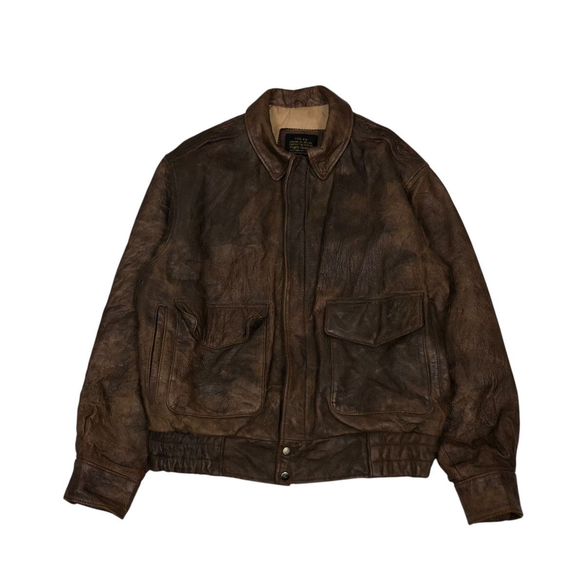 Vintage 🔥VINTAGE AERO LEATHER JACKET A2 FLIGHT JACKET USA MILITARY Size US M / EU 48-50 / 2 - 1 Thumbnail