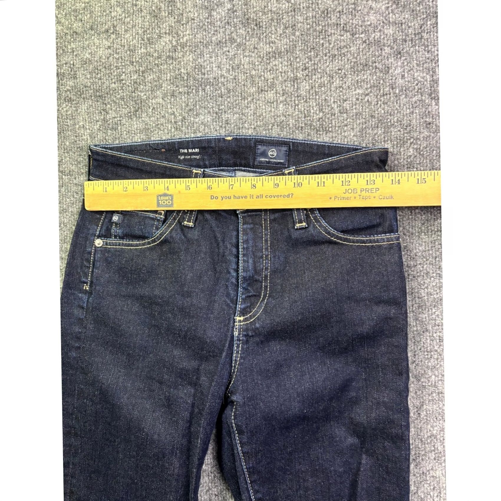 Vintage AG Adriano Goldschmied The Mari Jeans Womens 27 Indigo High Rise Straight Leg Jeans 5-Pocket Denim Stretch Cotton Blend Regular Inseam 25.5 in Womens Size 27" / US 4 / IT 40 - 3 Thumbnail