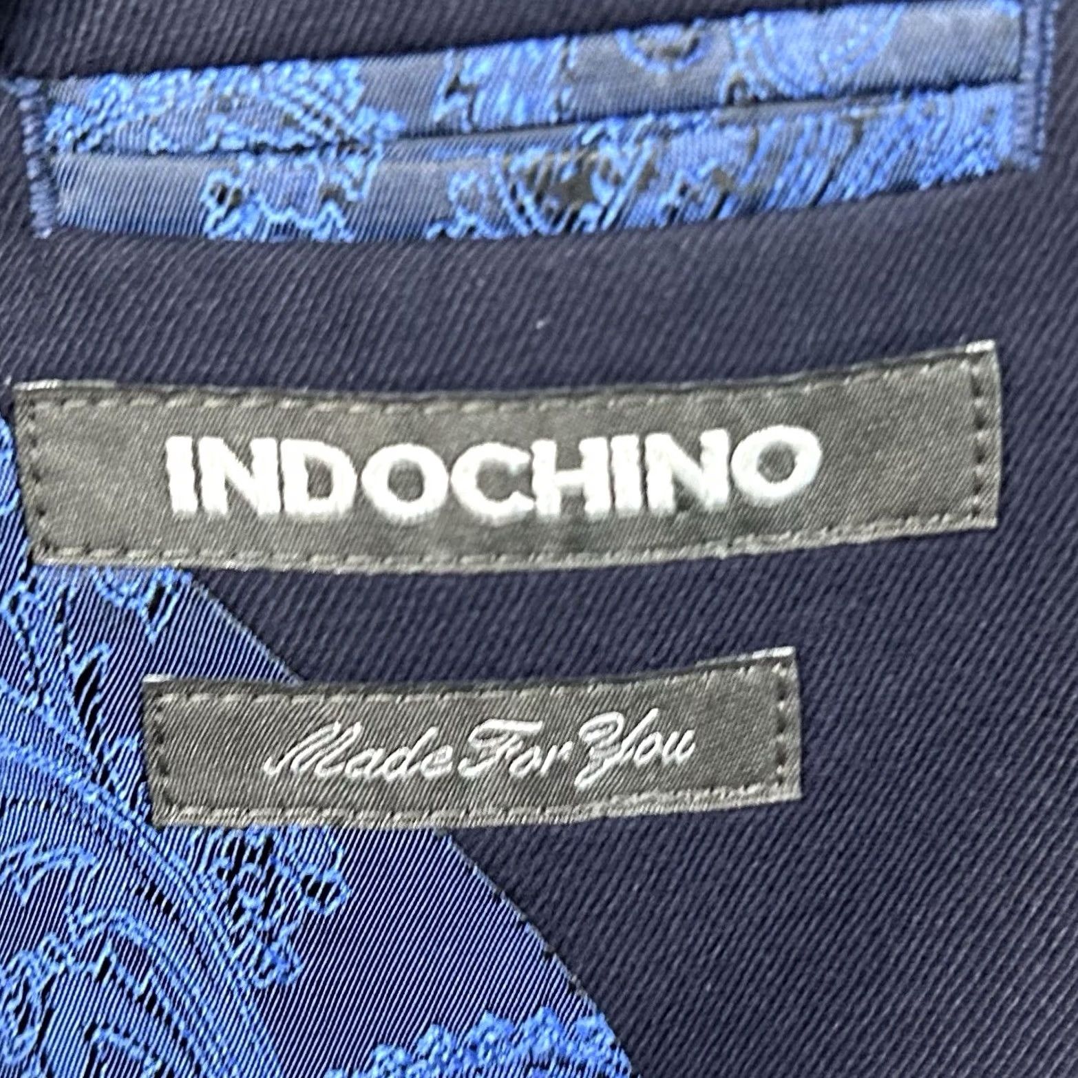 Vintage Indochino Sport Coat 44R Wool Blue Paisley Lined Two Button Vented Dress Jacket, Regular, Men Size US S / EU 44-46 / 1 - 3 Thumbnail