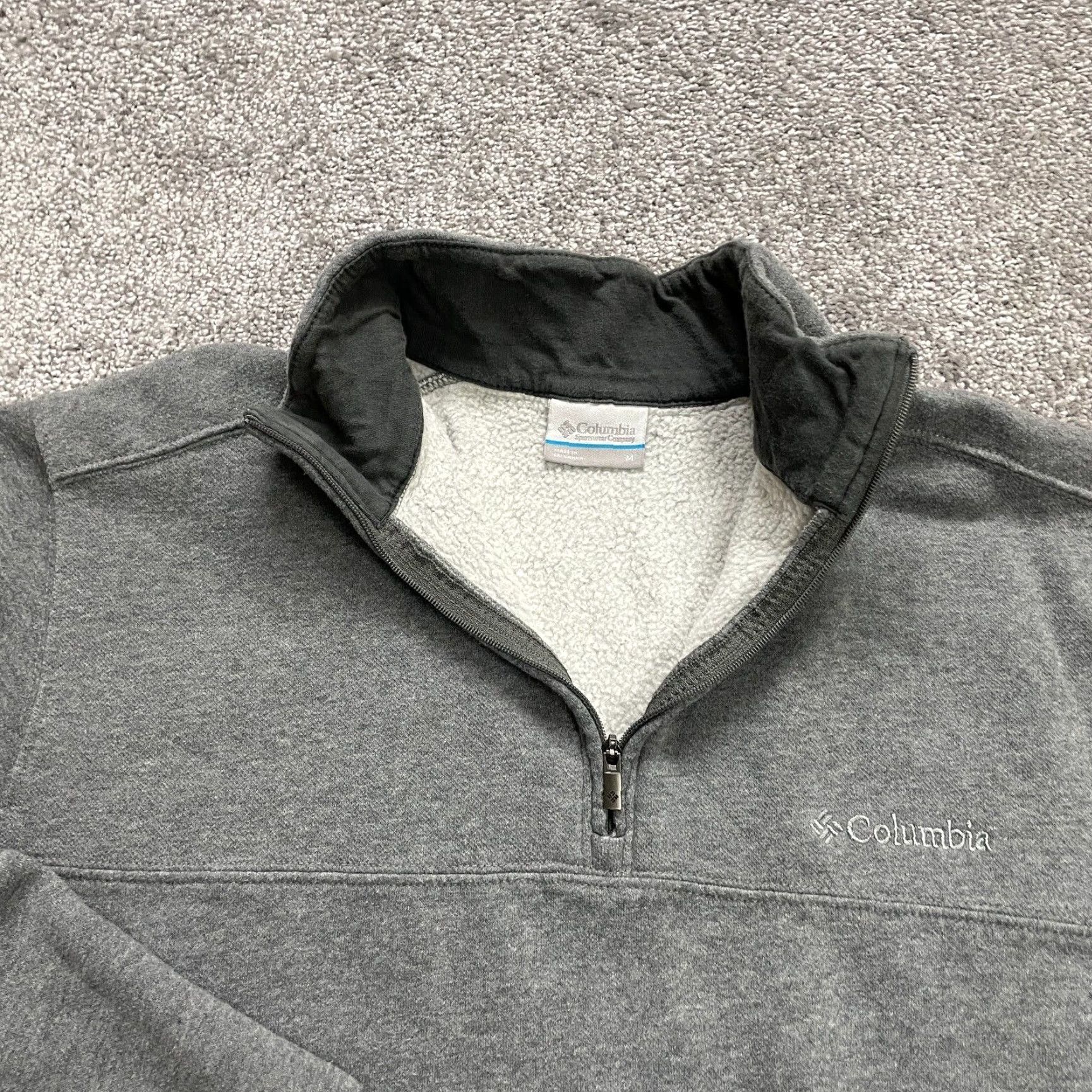 Vintage Columbia Sweatshirt Men Medium Gray High Neck Zip Fleece Pullover Jacket Outdoor Shirt Size US M / EU 48-50 / 2 - 4 Thumbnail
