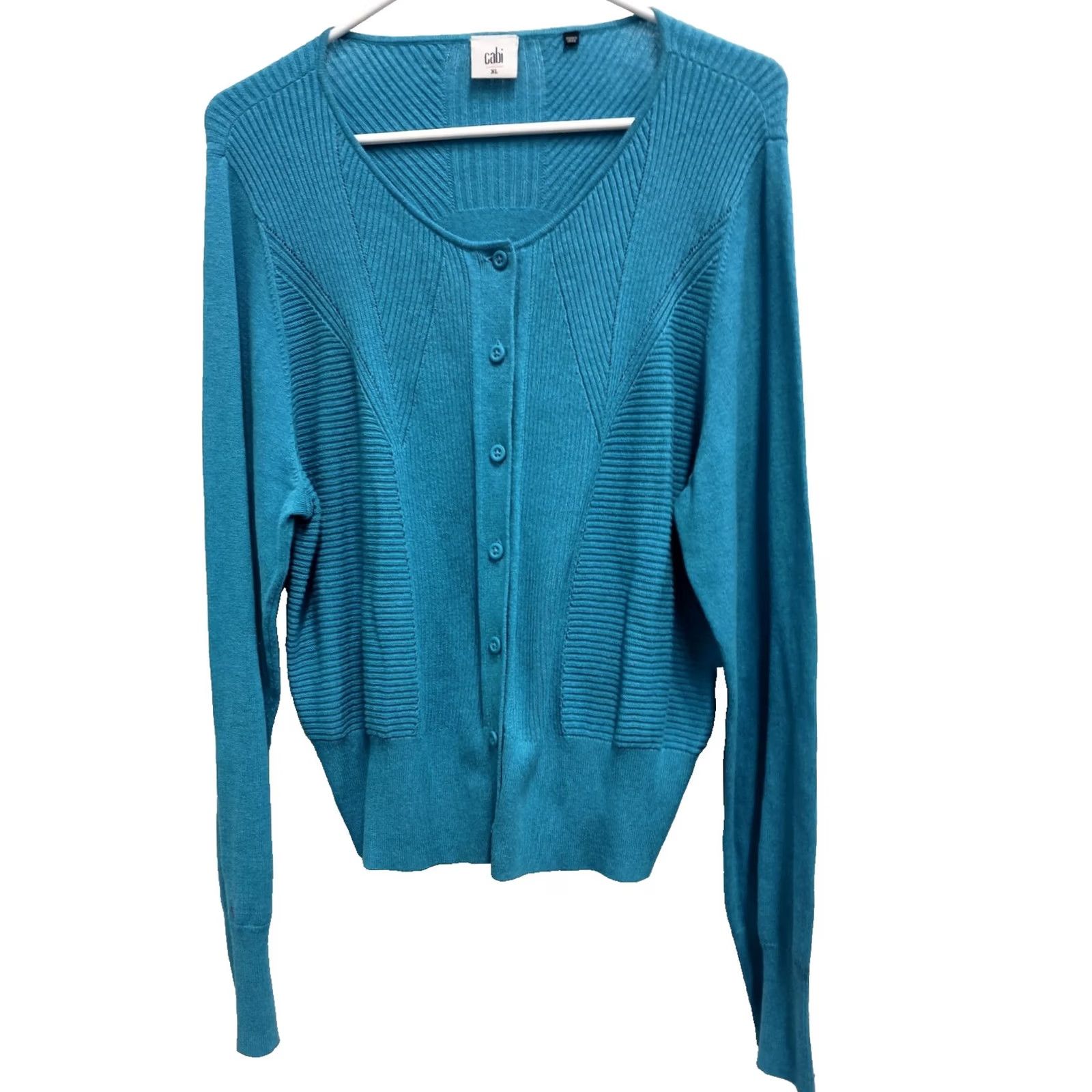 Vintage Cabi Cap Womens XL Blue Darby Cardigan Preppy Office Capsule Button front Size XL / US 12-14 / IT 48-50 - 2 Thumbnail