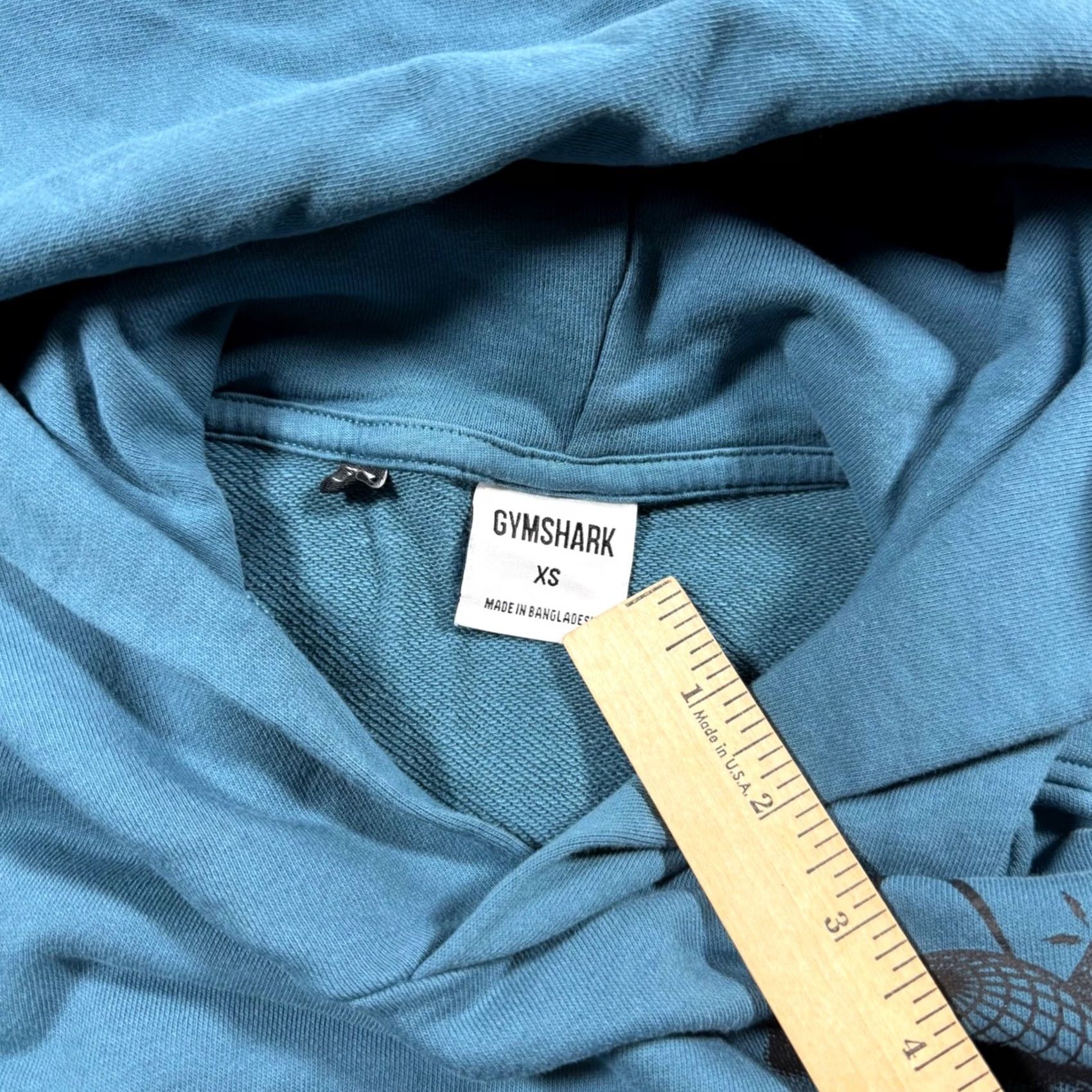Gymshark Gymshark Hoodie Teal Blue Oversized XS Self Improvement Lifting Graphic Size US XS / EU 42 / 0 - 6 Thumbnail