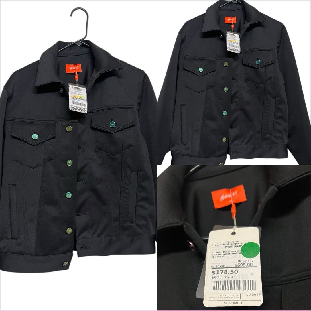 Other Bossi Satin Jean Jacket NWT Tag Hoodie Medium Trucker Jacket Size US M / EU 48-50 / 2 - 1 Thumbnail