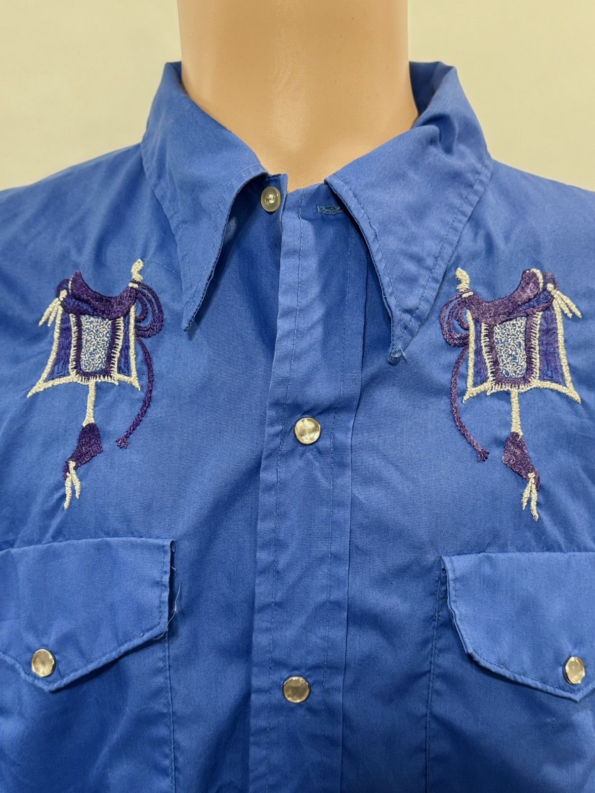 Vintage Embroidered Rock Star Snap Shirt