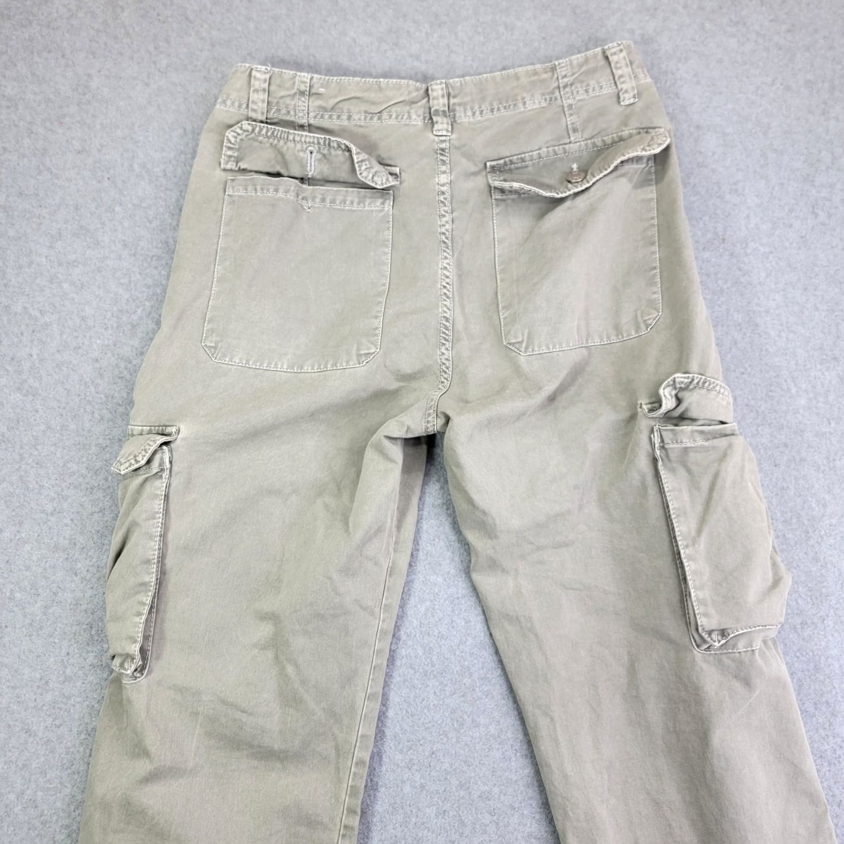 Vintage Pull&Bear pants Women's size 6 cargo distressed utility trousers - Beige - Cotton - 6 - Women - Trousers Size 28" / US 6 / IT 42 - 6 Thumbnail