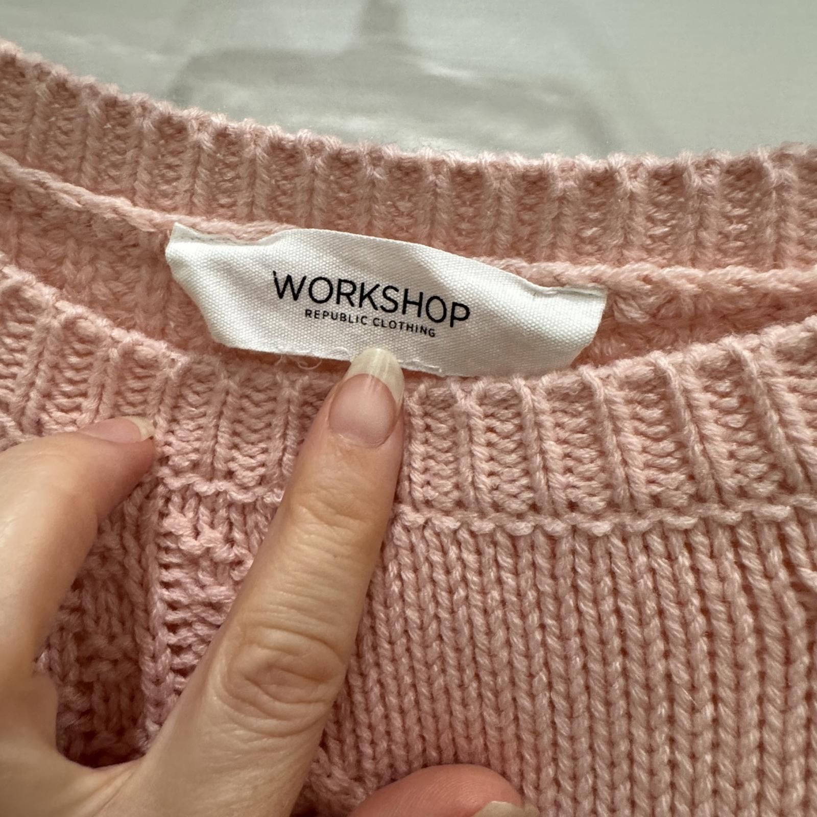 Other Workshop Republic Clothing Pink Cable-Large Knit Sweater Size L / US 10 / IT 46 - 2 Thumbnail