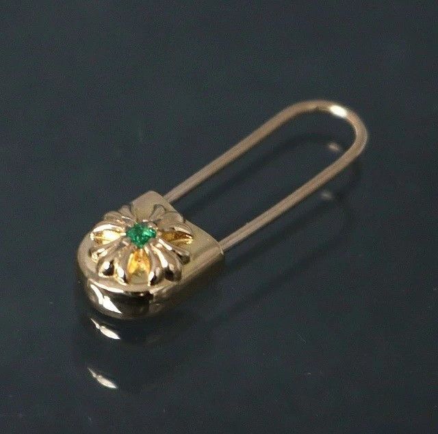 Chrome Hearts Chrome Hearts 22k Emerald Safety Pin Size ONE SIZE - 1 Thumbnail