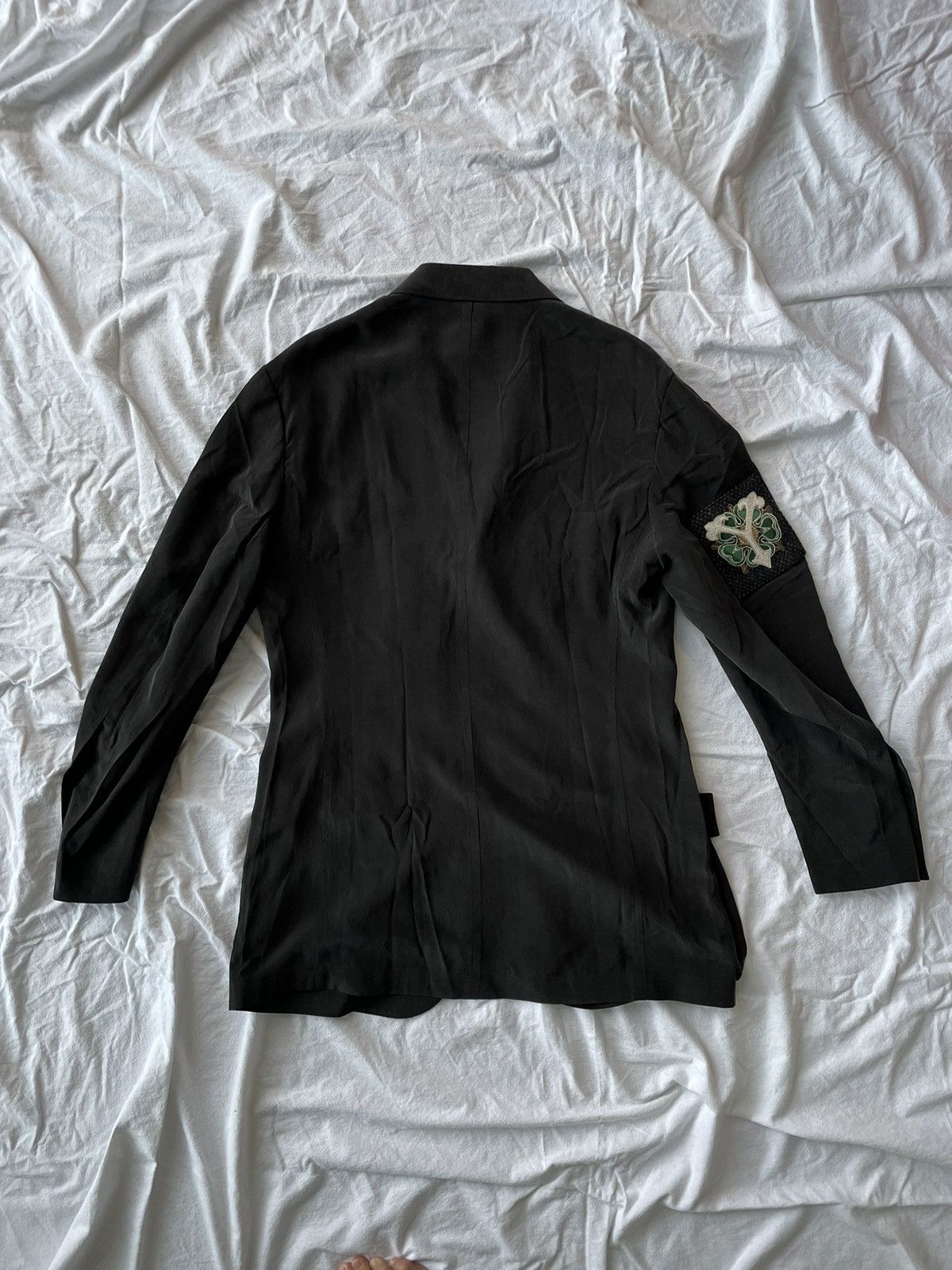 Yohji Yamamoto 21AW Embroidered Patch Silk Jacket Size US L / EU 52-54 / 3 - 3 Thumbnail