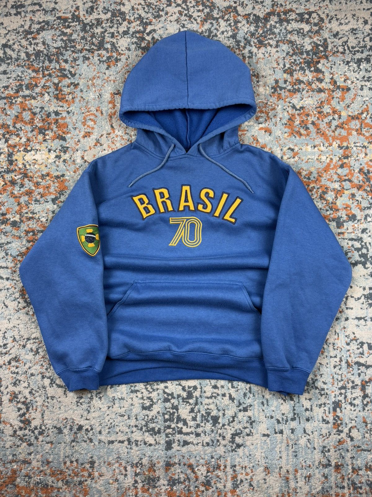 Vintage Vintage 90s Brasil spellout soccer football style hoodie Size US L / EU 52-54 / 3 - 1 Thumbnail