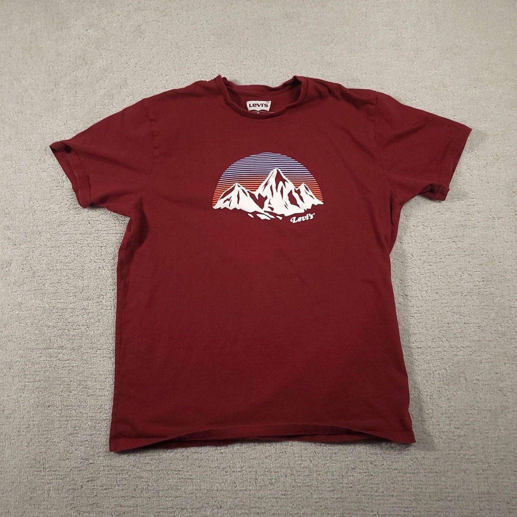 Levi's Levi's Shirt Mens XL Burgundy Mountain Graphic Tee Crewneck Outdoor Casual Cotton Size US XL / EU 56 / 4 - 2 Thumbnail