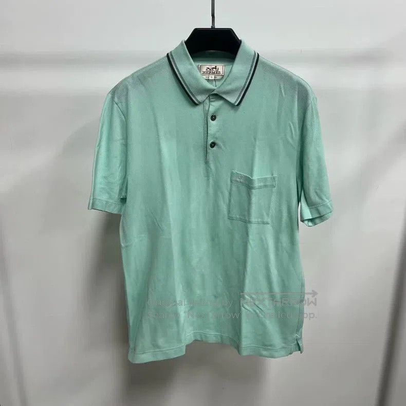 Hermes Hermes Mint Green H Letter Polo Shirt Size US M / EU 48-50 / 2 - 1 Thumbnail