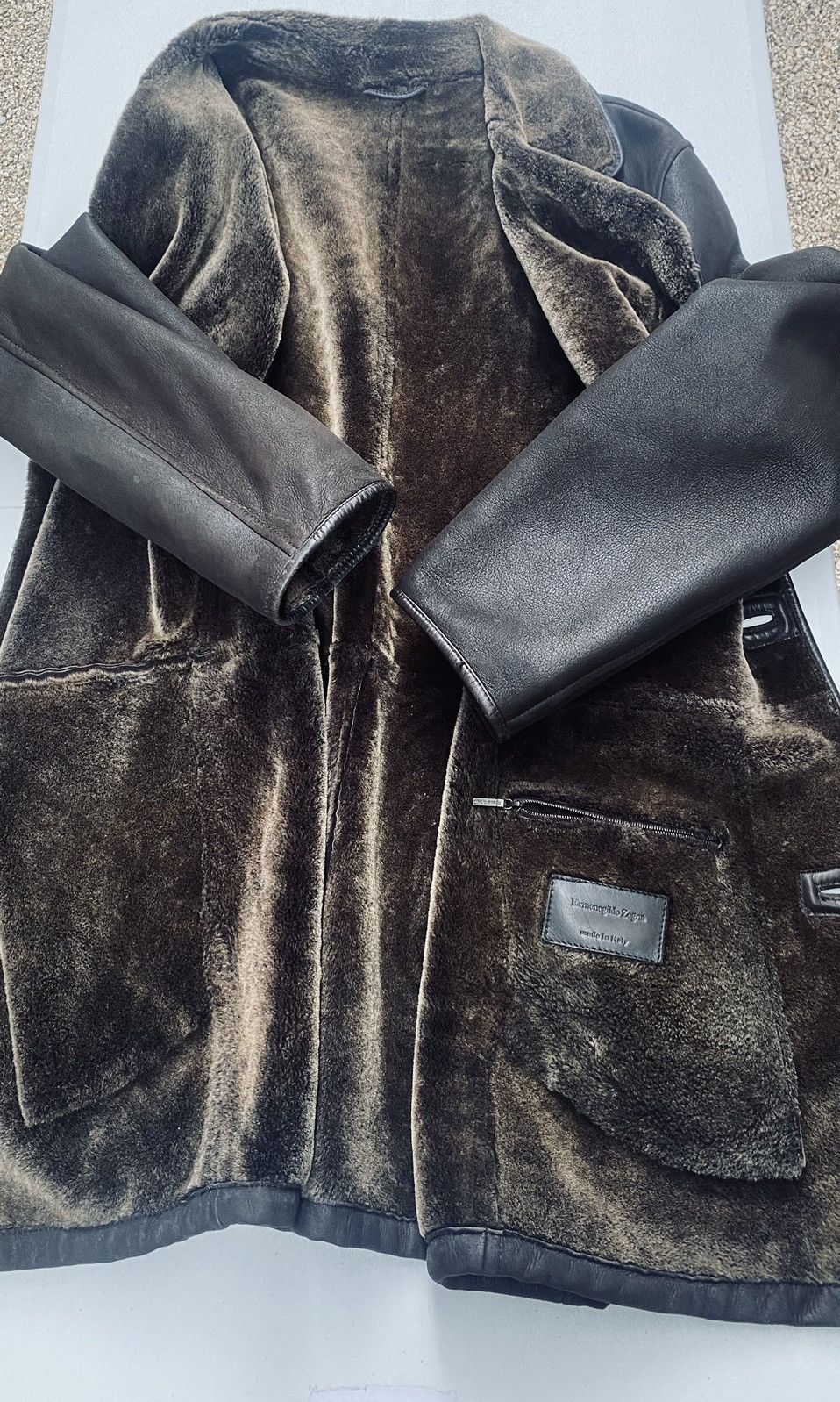 Ermenegildo Zegna Zegna 🇮🇹 brown suede full Sherpa lined car coat 50 VGC Size US M / EU 48-50 / 2 - 9 Thumbnail