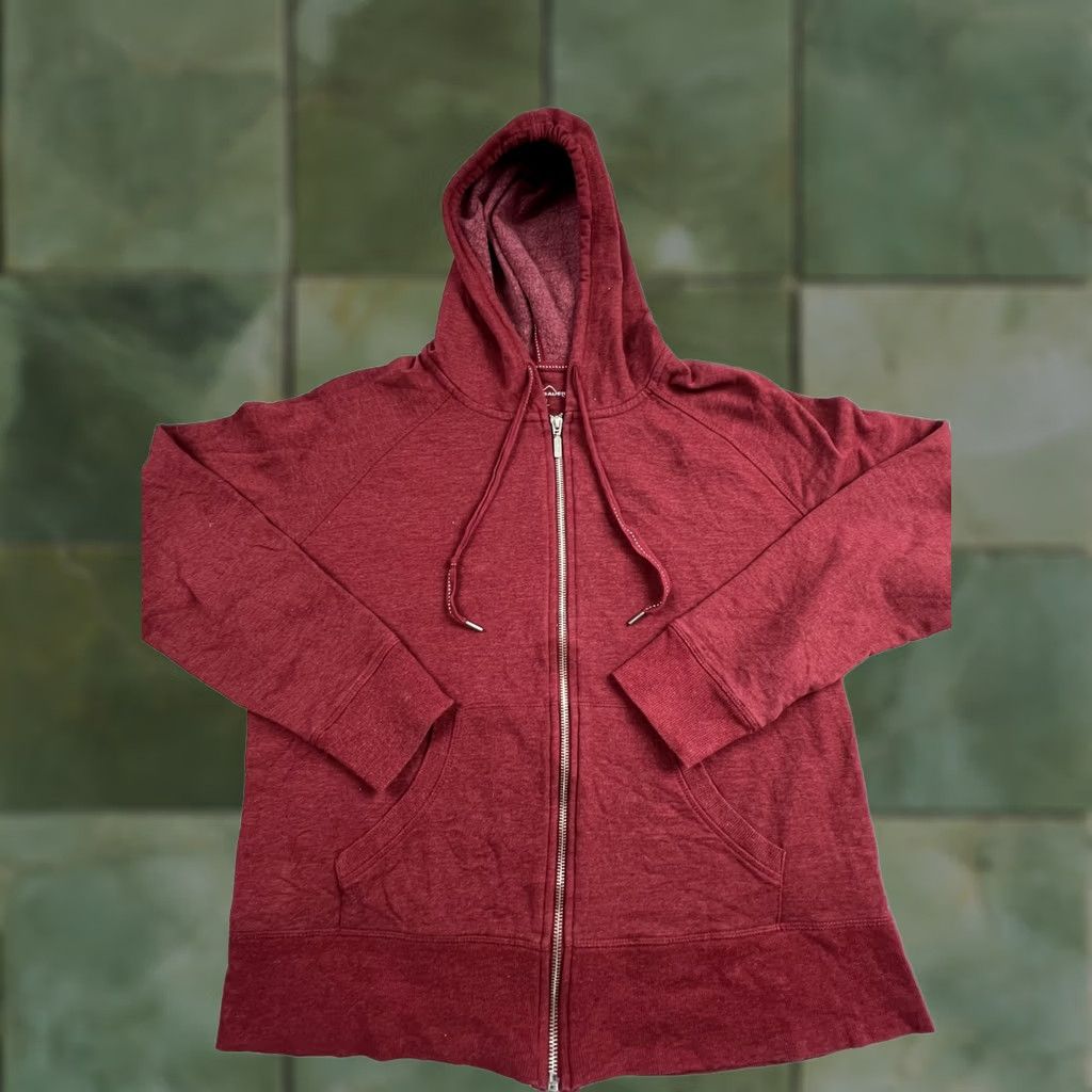 Eddie Bauer Eddie Bauer Hoodie Womens Large Red Full Zip Fleece Pockets Raglan Crew Neck Casual Fall Sweatshirt Size L / US 10 / IT 46 - 1 Thumbnail