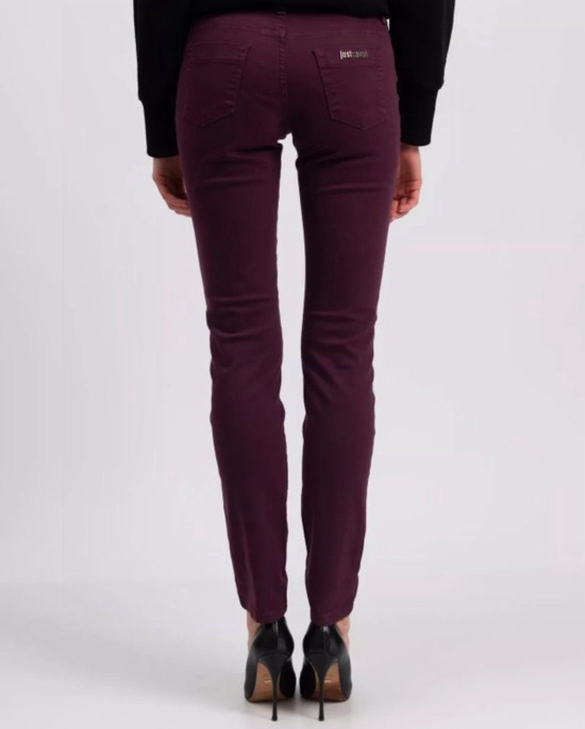 Just Cavalli Burgundy Skinny Jeans – New with Tags | Size 26 Size 26" / US 2 / IT 38 - 3 Thumbnail
