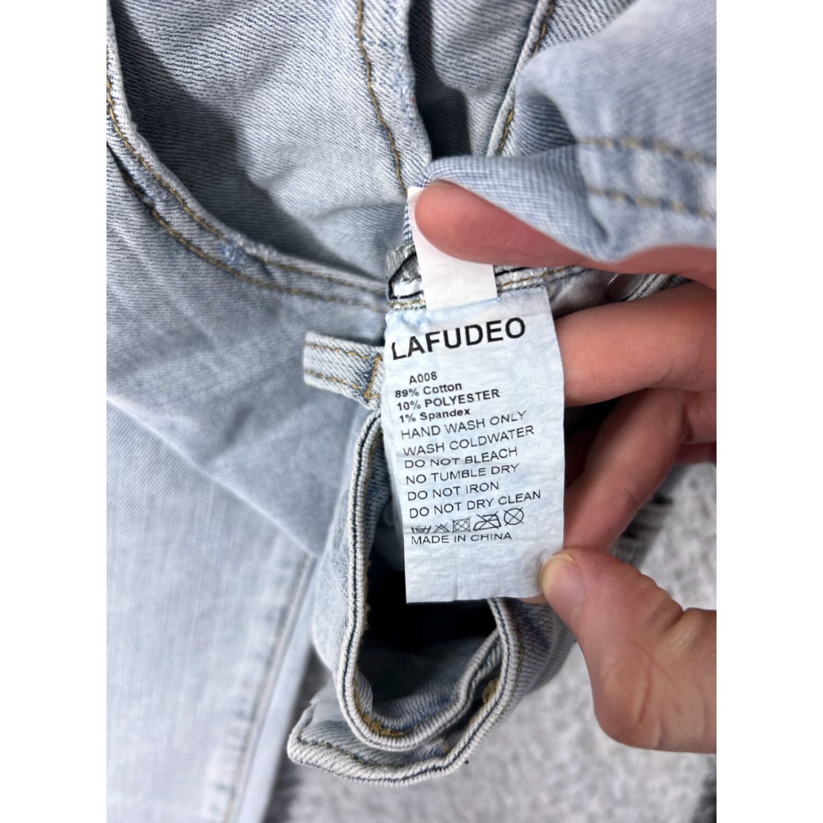 Vintage Lafudeo Jeans Women Large Blue Denim Light Wash 5-Pocket Regular Cotton Stretch Mom Style Size 36" / US 14 / IT 50 - 5 Thumbnail