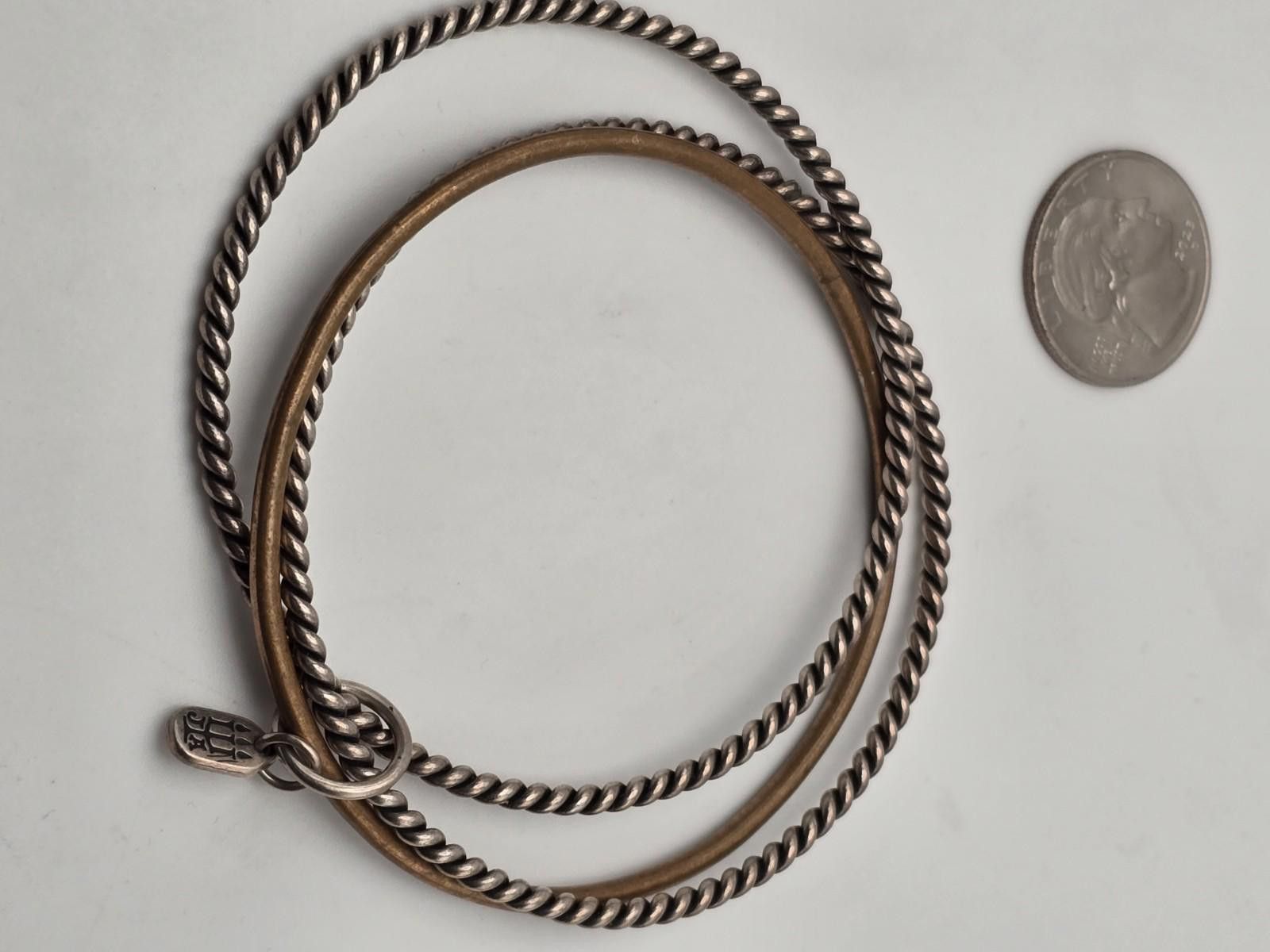 Other Vtg James Avery Sterling & Bronze Twisted Bangle Retired Size ONE SIZE - 3 Thumbnail