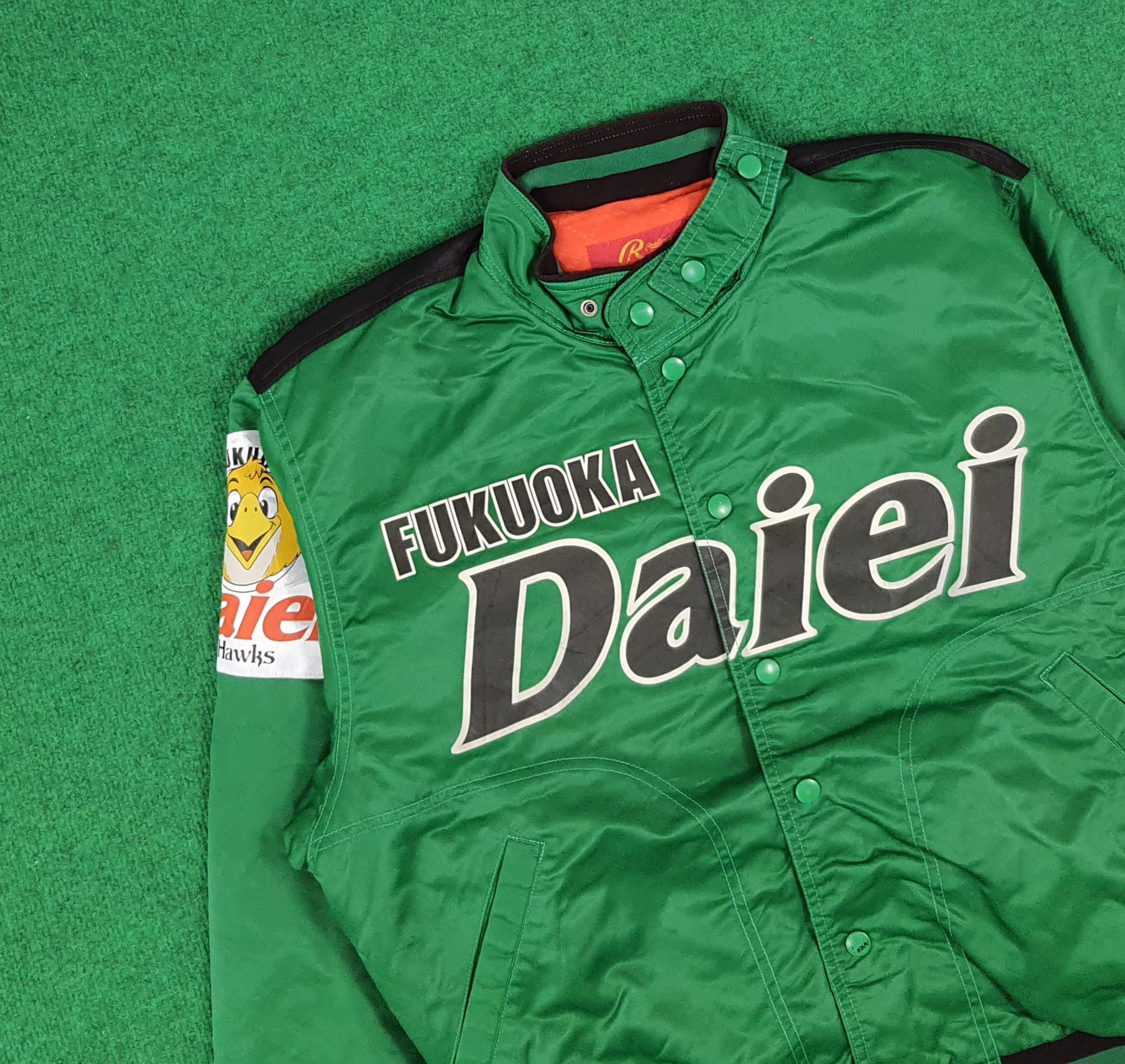 Japanese Brand × Vintage Vintage Asics Fukuoka Daiei Hawk Baseball Team Jacket Size US L / EU 52-54 / 3 - 2 Thumbnail
