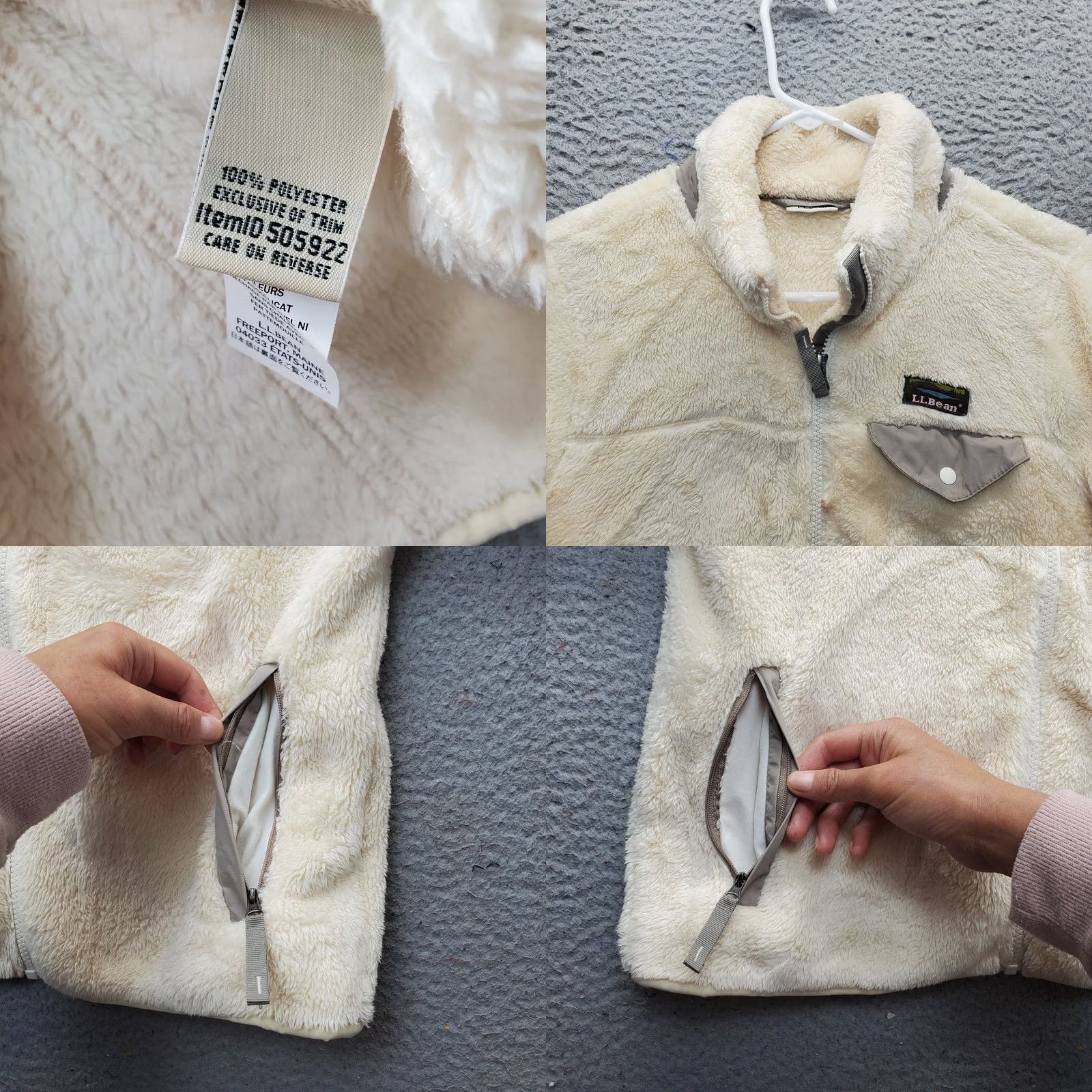 Vintage L.L. Bean Hi-Pile Fleece Jacket Womens Petite Small Tan Elbow Patch Full Zip Shirt Womens Size PS Tan Outdoor Pocket Zipper Vintage: No Size S / US 4 / IT 40 - 8 Thumbnail