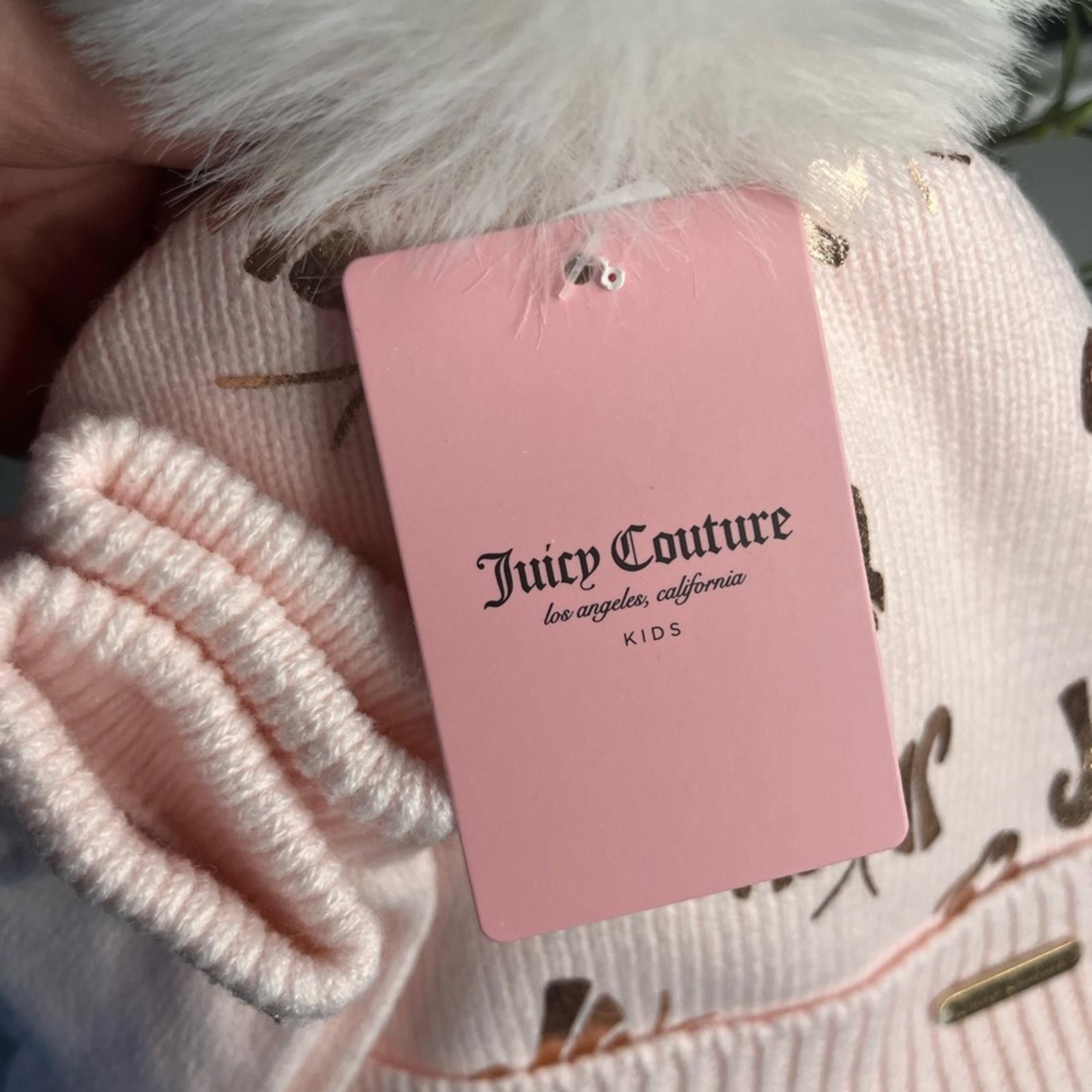 Juicy Couture Jeans Juicy Couture Baby Pink Beanie Pom Pom Hat And Glove Set NWT Size ONE SIZE - 3 Thumbnail