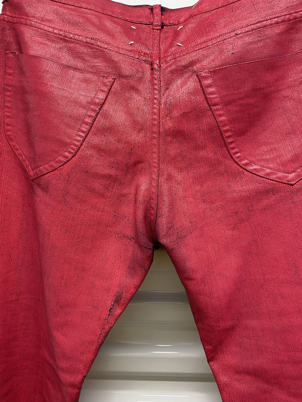 Maison Margiela Maison Martin Margiela Pink Painted Straight-Leg Jeans Size US 34 / EU 50 - 10 Thumbnail
