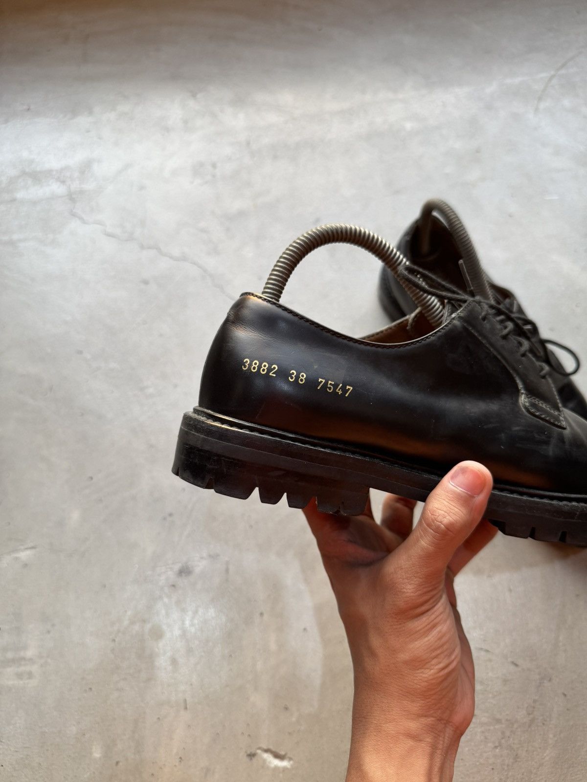 Common Projects Common Projects Lug Sole Derby Shoes Shine Black Size US 6 / EU 39 - 3 Thumbnail