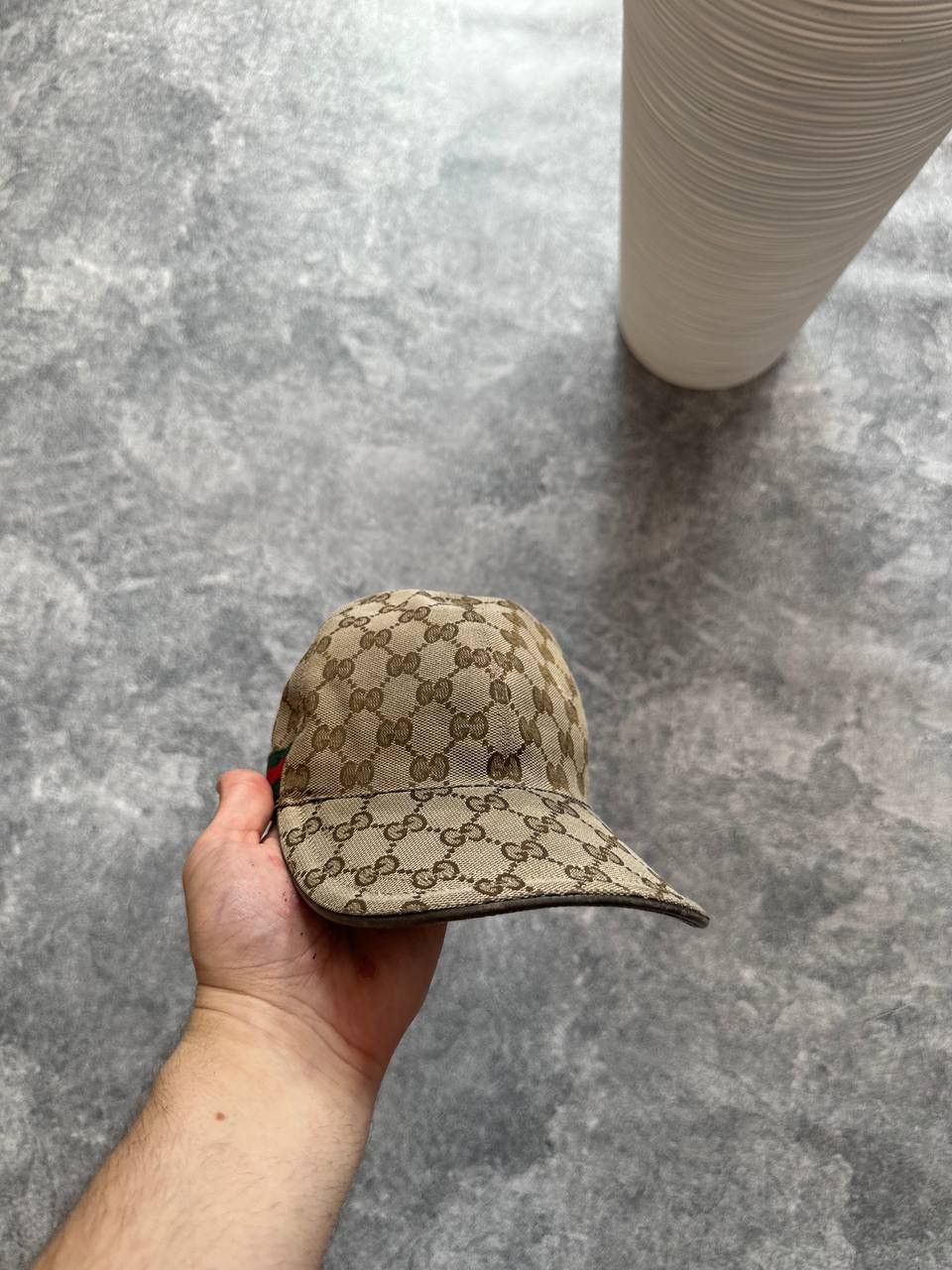 image of Gucci Cap Monogram in Brown, Men's