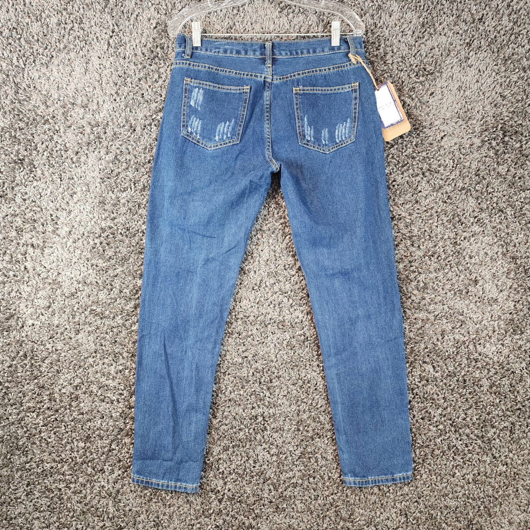 Denime VINTAGE We're Denim Wear Womens Skinny Jeans Distressed Blue 90s Size 29 Size 24" / US 00 / IT 34 - 7 Thumbnail