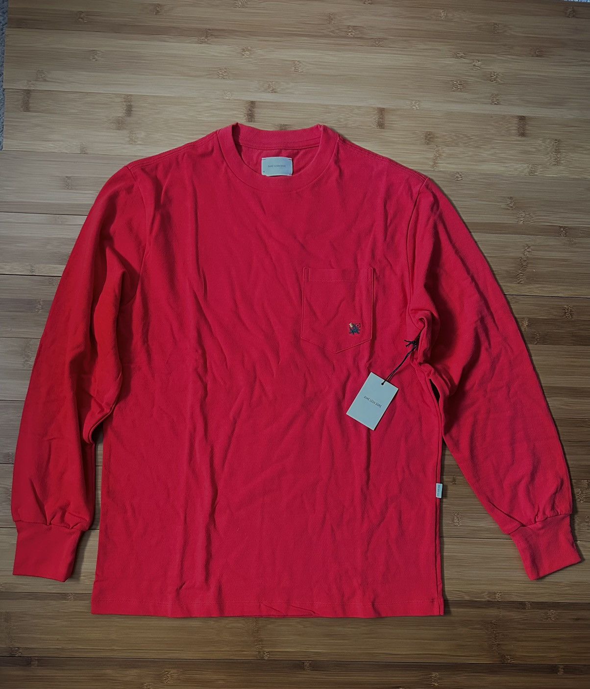 image of Aime Leon Dore Long Sleeve Crest Embroidered Shirt, Men's (Size Medium)