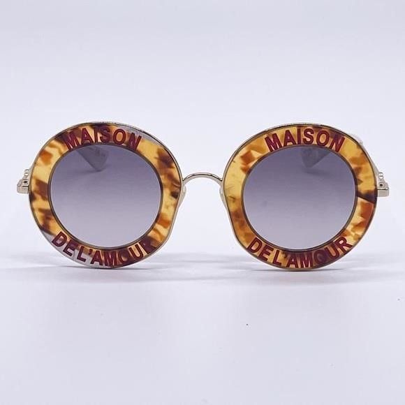 Gucci New🔥🔥Gucci Brown New Gg0113s 010 Round Metal Sunglasses Size ONE SIZE - 8 Thumbnail