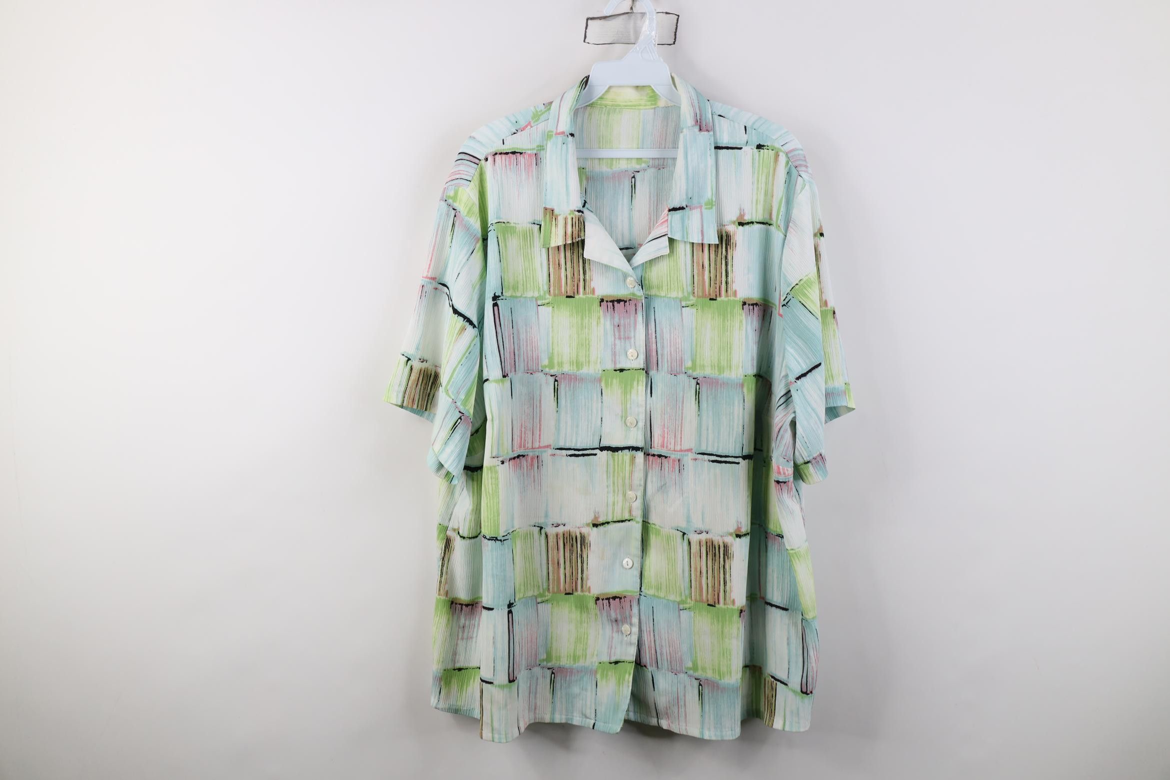 Vintage Vintage 90s Streetwear Knit Camp Collar Button Shirt Size XXL / US 16-18 / IT 52-54 - 1 Thumbnail