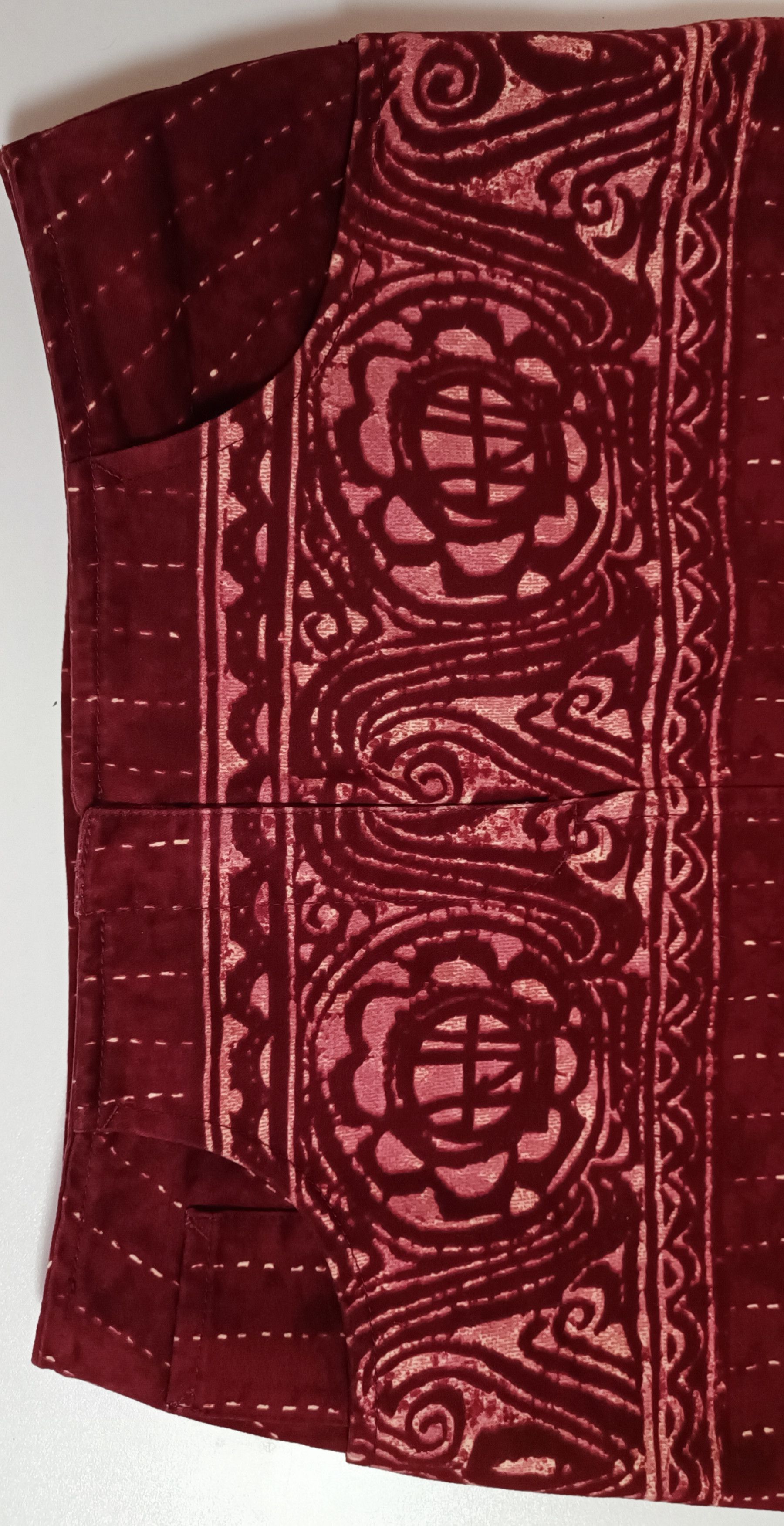 Jean Paul Gaultier 90's- Burgundy maxi skirt with ethnic print. Size 28" / US 6 / IT 42 - 13 Thumbnail
