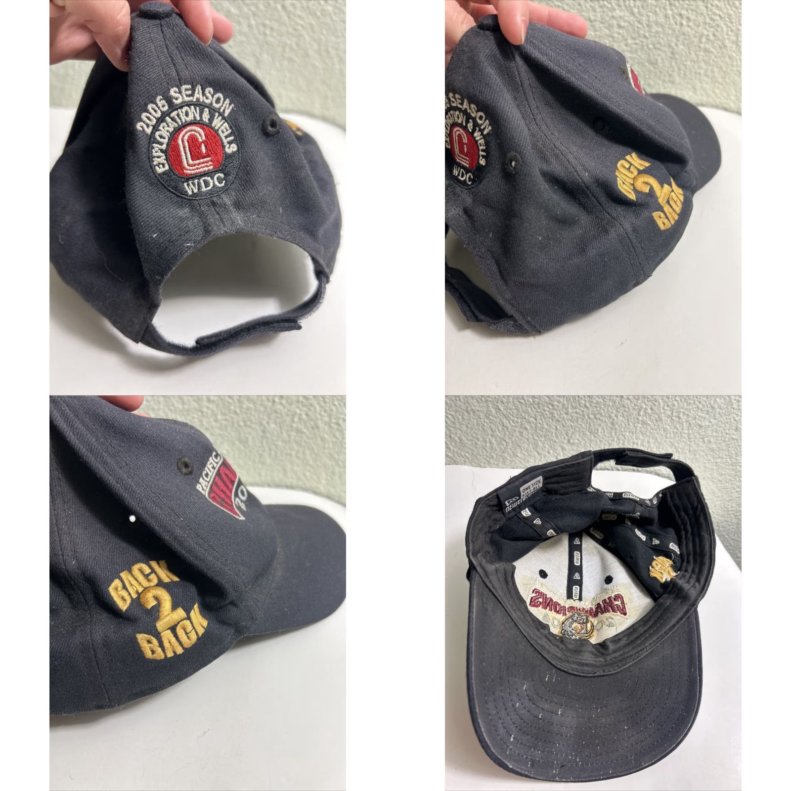 New Era VINTAGE New Era Sacramento Rivercats 2004 Champions Hat Adjustable Strap Dirty Stained Men Black Baseball Cap Adjustable Strap Champions Logo Size ONE SIZE - 8 Thumbnail