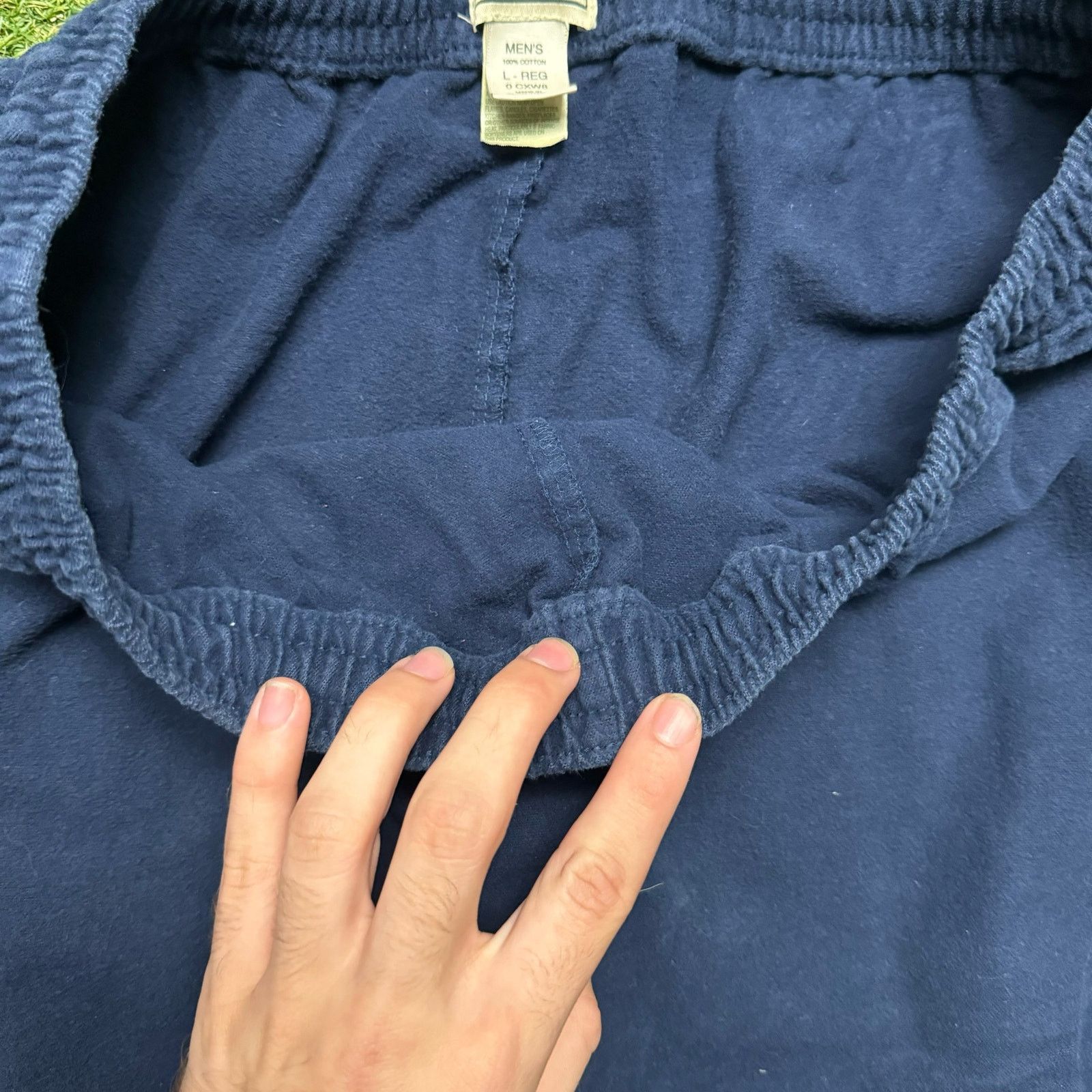 L.L. Bean LL Bean Navy Blue Casual Cotton Adjustable Waist Sweatpants Size US 32 / EU 48 - 4 Thumbnail