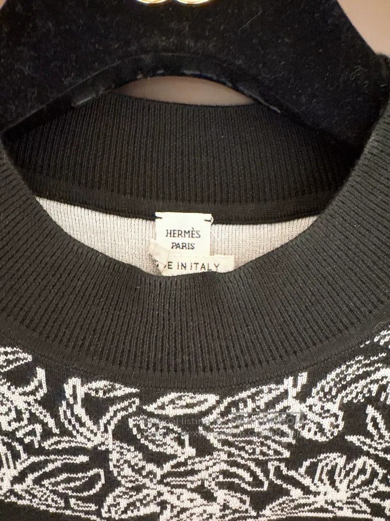 Hermes Hermes Black and White Leopard Velvet Knit Dress Size XS / US 0-2 / IT 36-38 - 3 Thumbnail