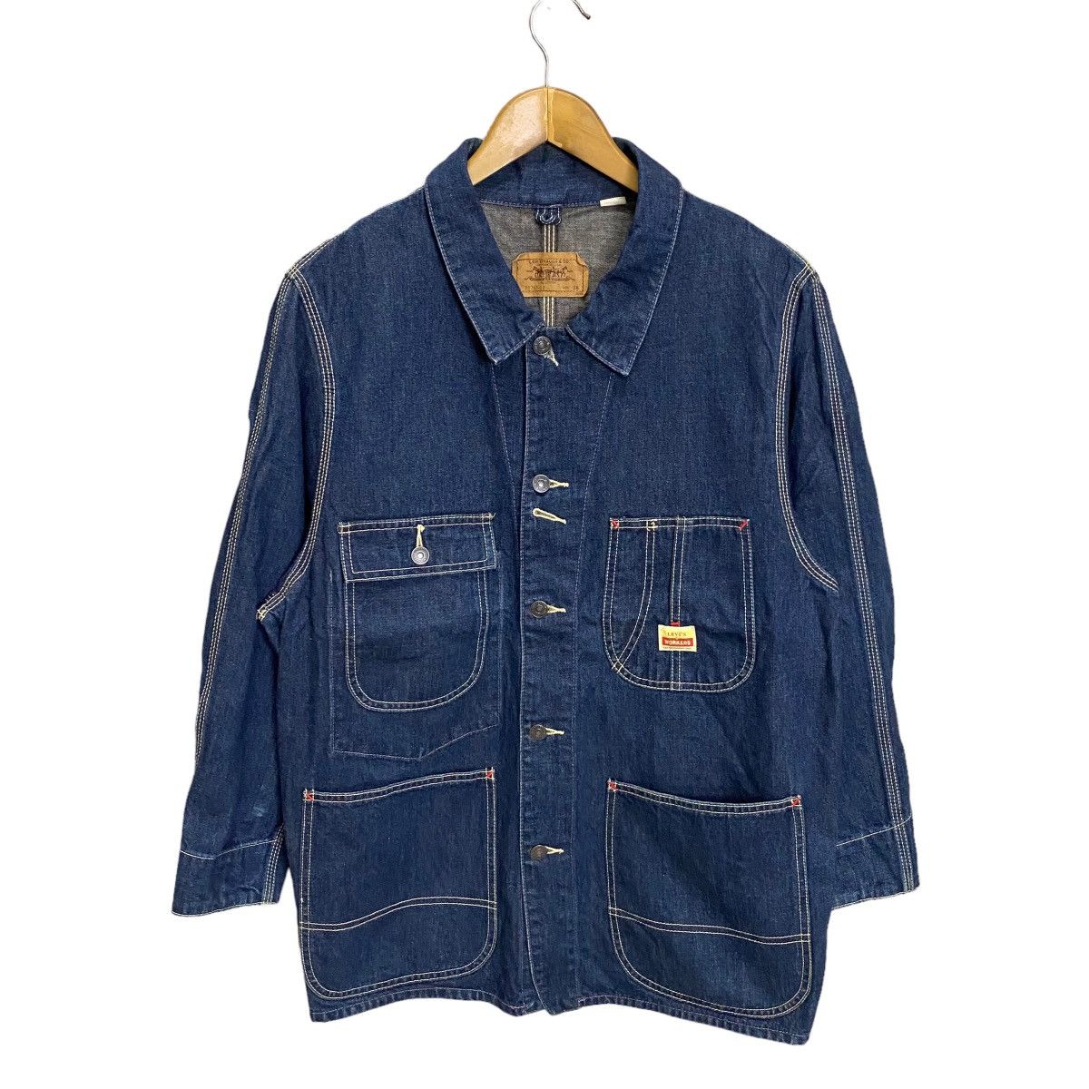 image of Vintage Levis Chore Denim Jacket in Indigo Blue, Men's (Size Medium)
