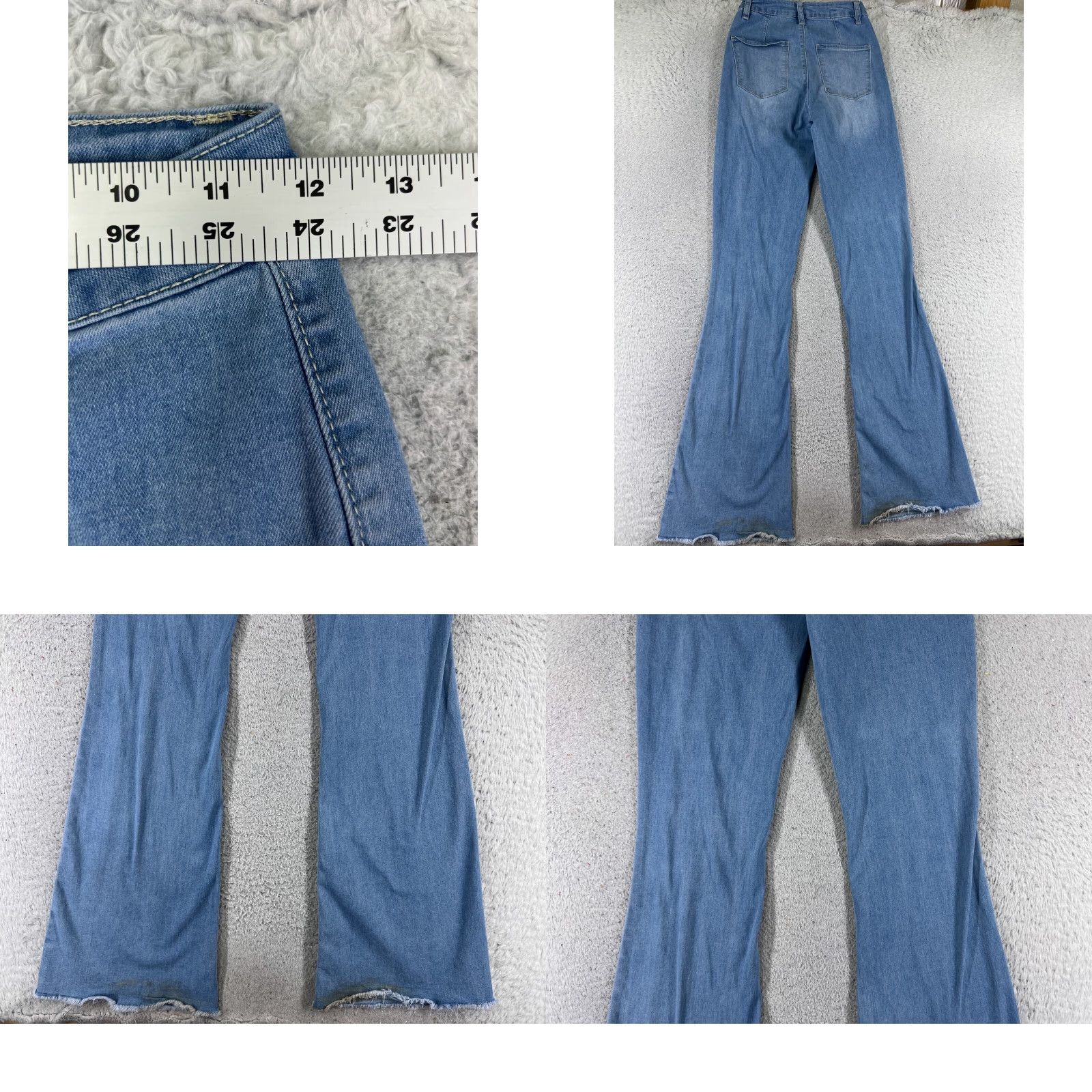 Fashion Nova Fashion Nova Jeans Womens Flared Denim 5 Blue Medium Wash 22x36 Cotton Size 27" / US 4 / IT 40 - 9 Thumbnail