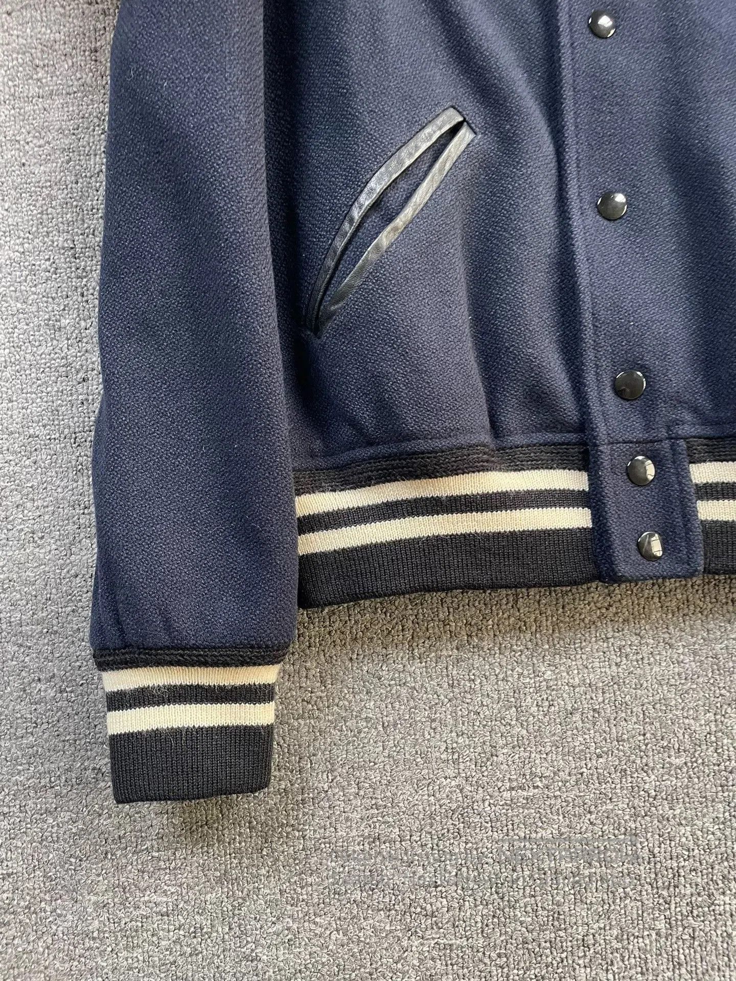Saint Laurent Paris Saint Laurent 14FW Navy Varsity Jacket. Size US S / EU 44-46 / 1 - 4 Thumbnail