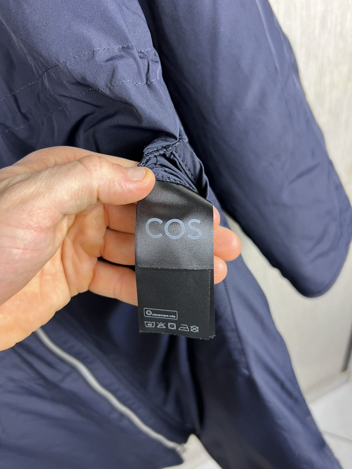 Cos COS reversible navy nylon long coat jacket double sided Size L / US 10 / IT 46 - 24 Thumbnail