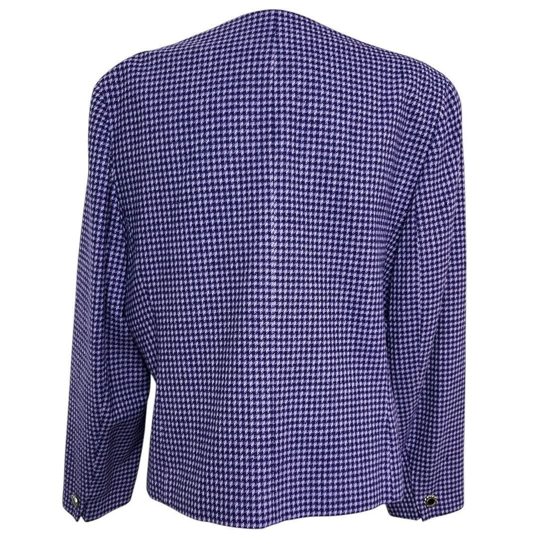 Pendleton Vintage Pendleton Purple Houndstooth Wool Blazer Jacket - Wo Size XXL / US 16-18 / IT 52-54 - 2 Thumbnail