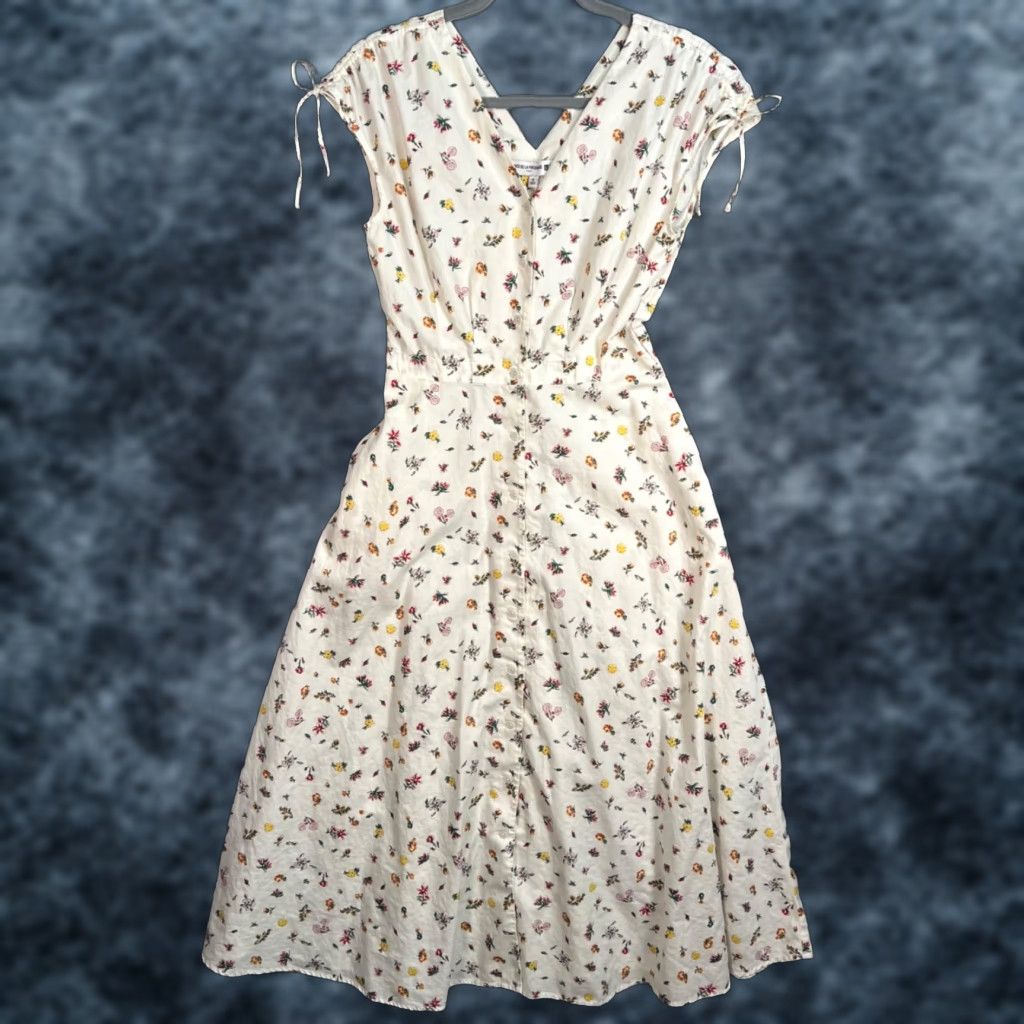 VINTAGE Uniqlo Women's XS Floral Cotton Sleeveless Summer Dress
